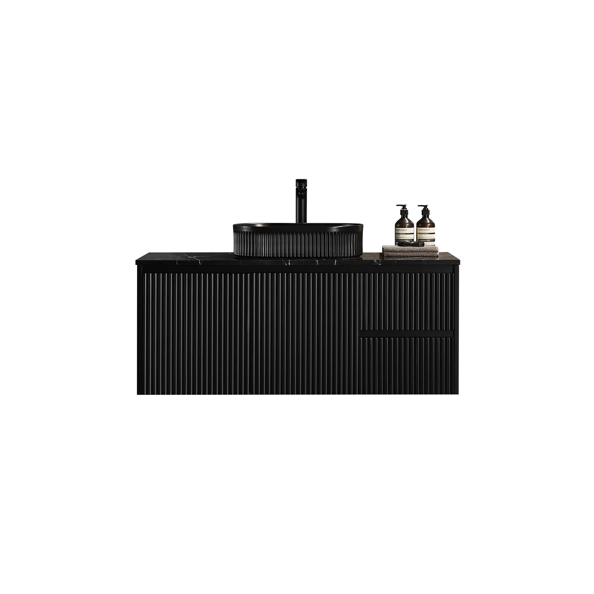 Brindabella Wall Hung PVC Cabinet 1200mm (Single Bowl) (Matte Black) Poseidon
