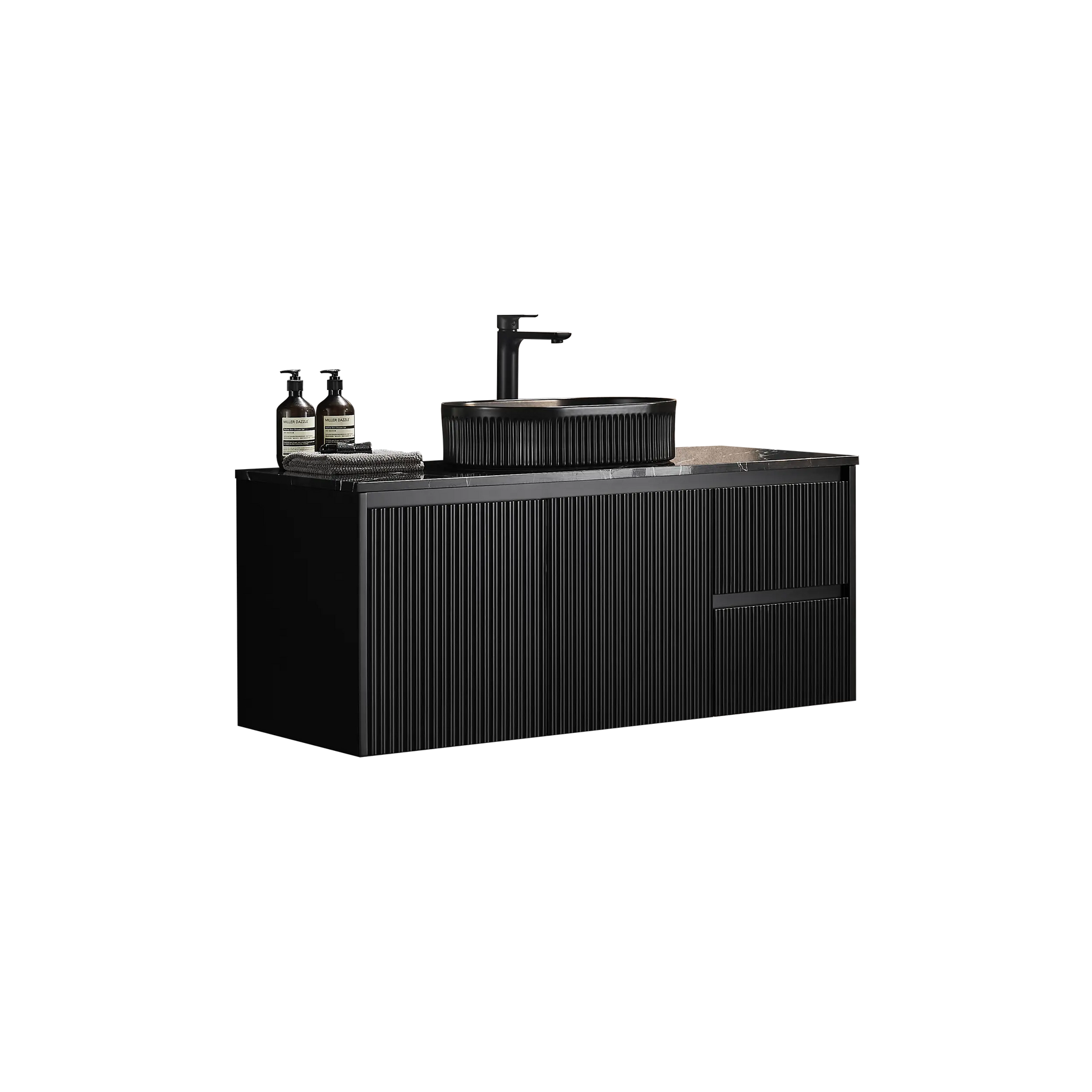 Brindabella Wall Hung PVC Cabinet 1200mm (Single Bowl) (Matte Black) Poseidon