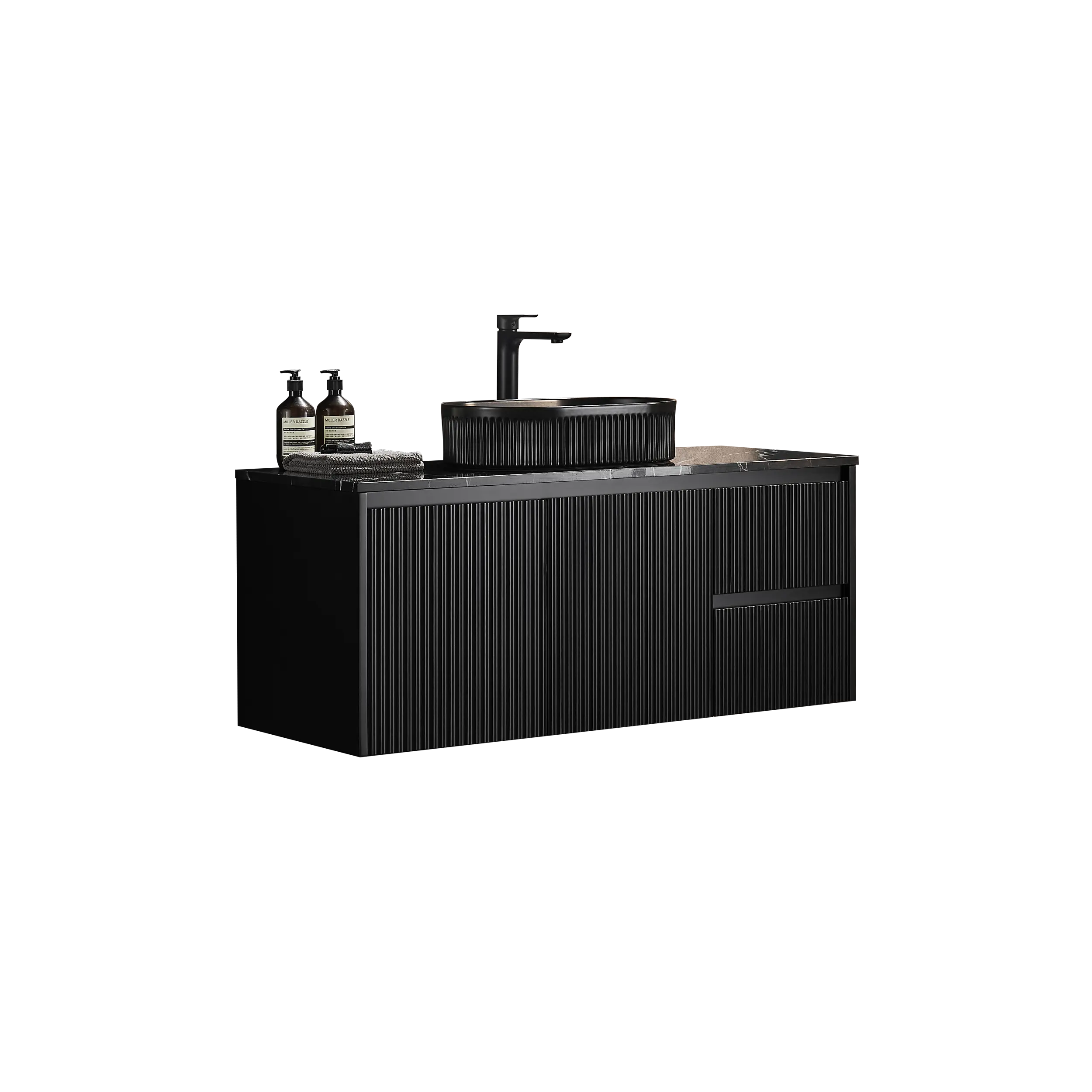 Brindabella Wall Hung PVC Cabinet 1200mm (Single Bowl) (Matte Black) Poseidon
