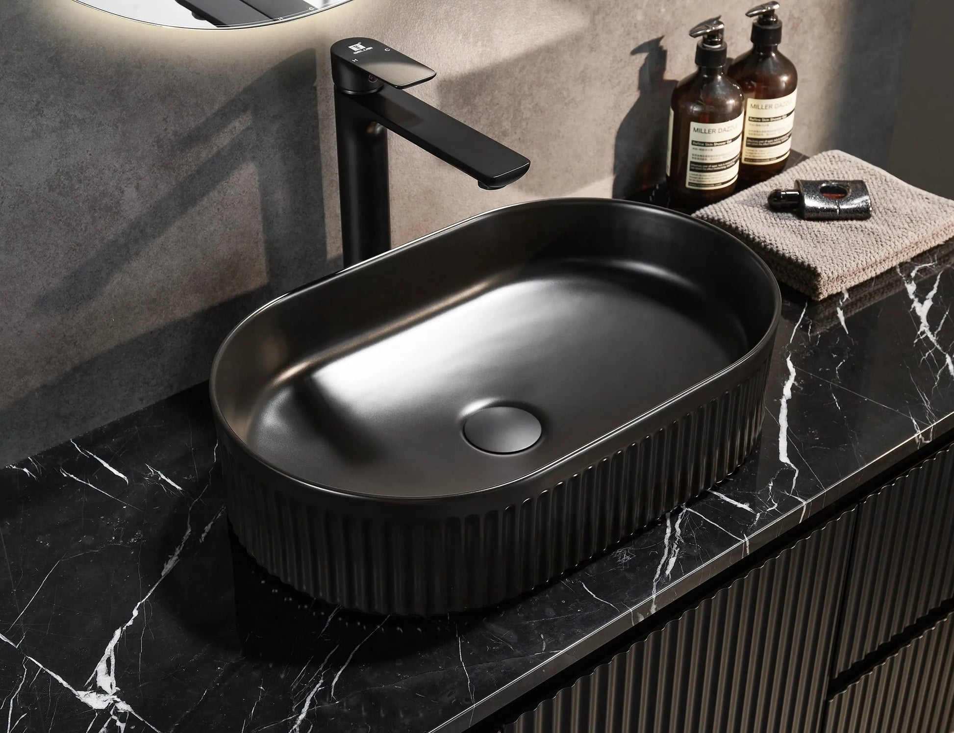Brindabella Wall Hung PVC Cabinet 1200mm (Single Bowl) (Matte Black) Poseidon