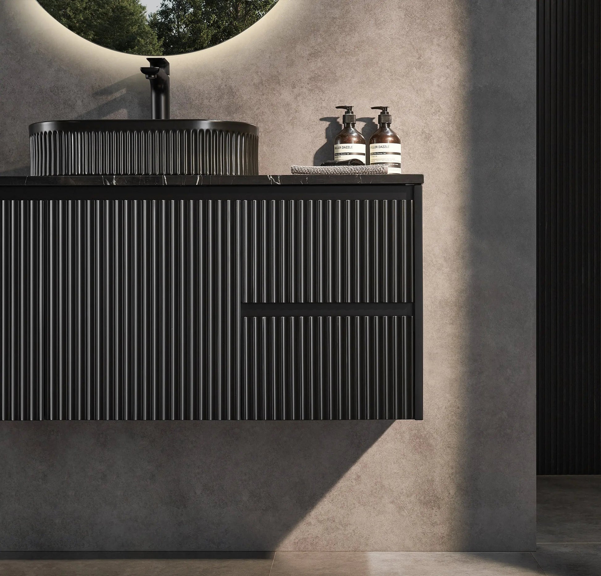Brindabella Wall Hung PVC Cabinet 1200mm (Single Bowl) (Matte Black) Poseidon