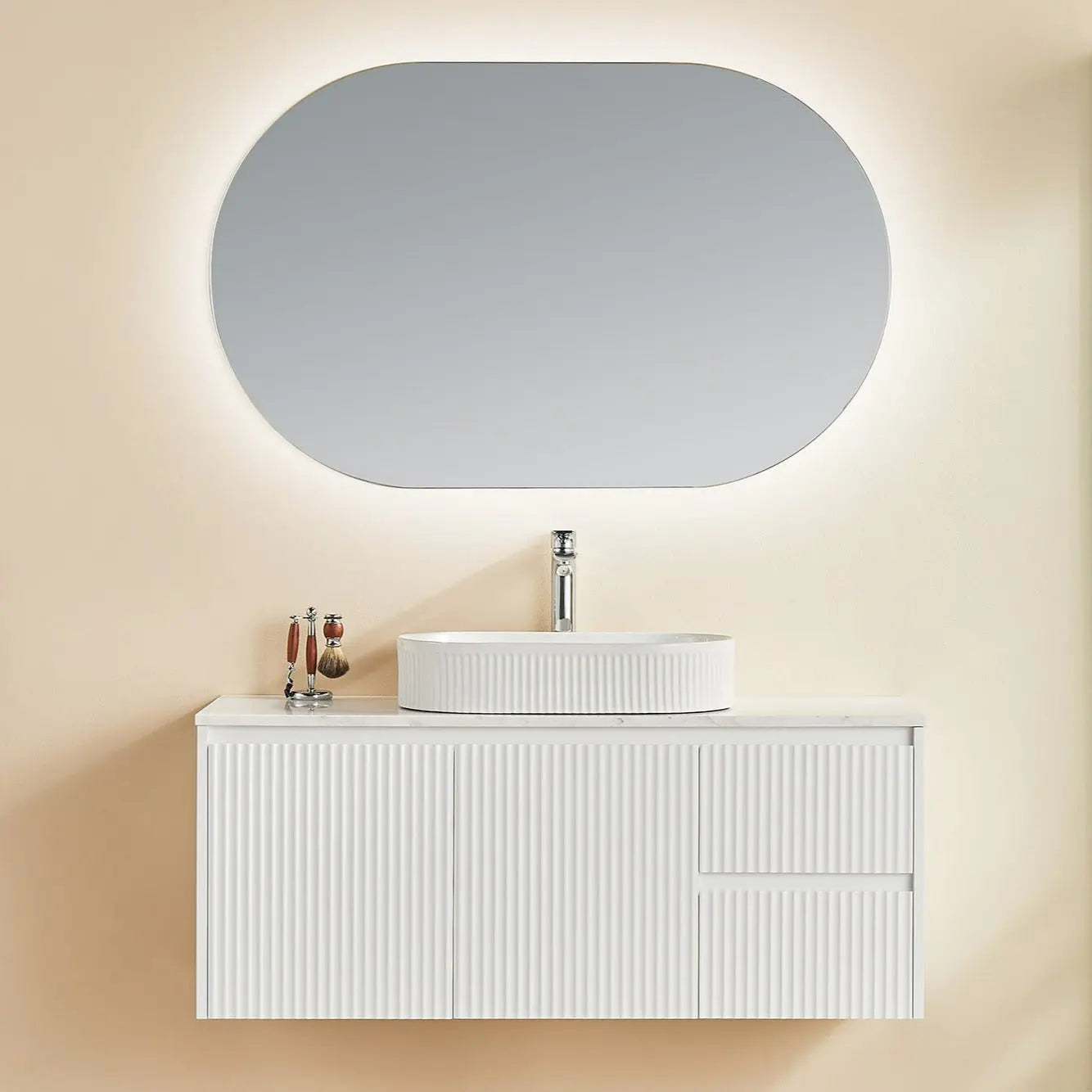 Brindabella Wall Hung PVC Cabinet 1200mm (Single Bowl) (Matte White) Poseidon