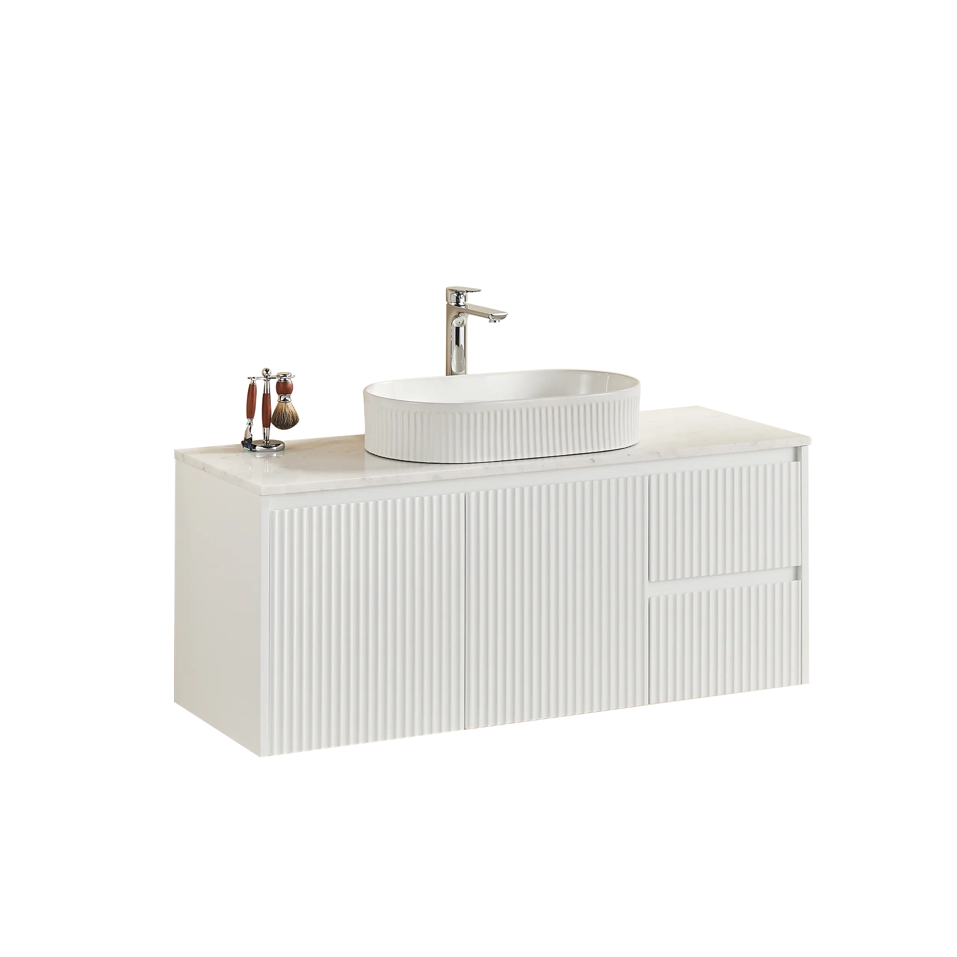 Brindabella Wall Hung PVC Cabinet 1200mm (Single Bowl) (Matte White) Poseidon