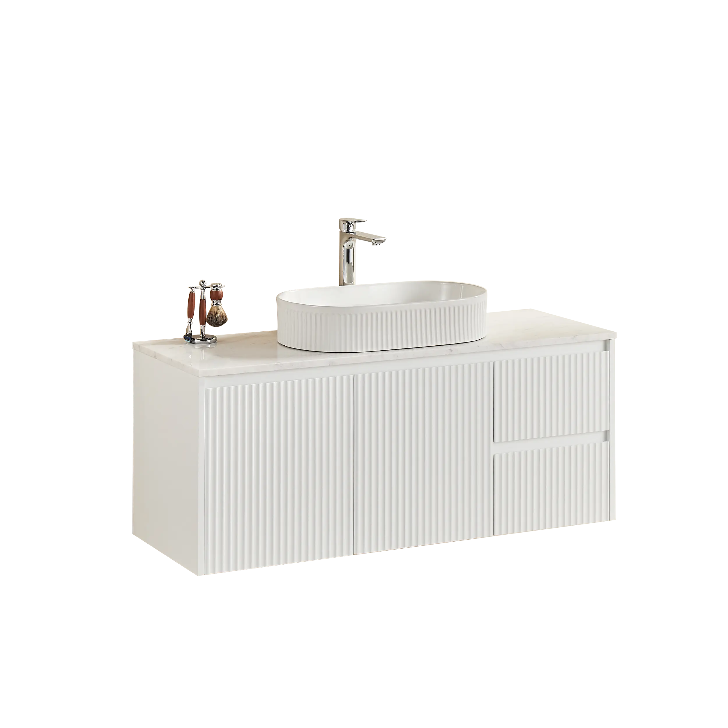 Brindabella Wall Hung PVC Cabinet 1200mm (Single Bowl) (Matte White) Poseidon