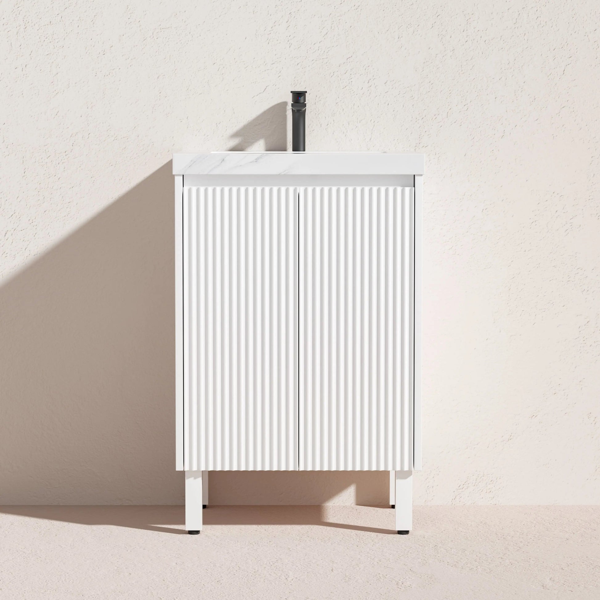 Brighton Freestanding PVC Vanity 600mm (Matte White) Poseidon