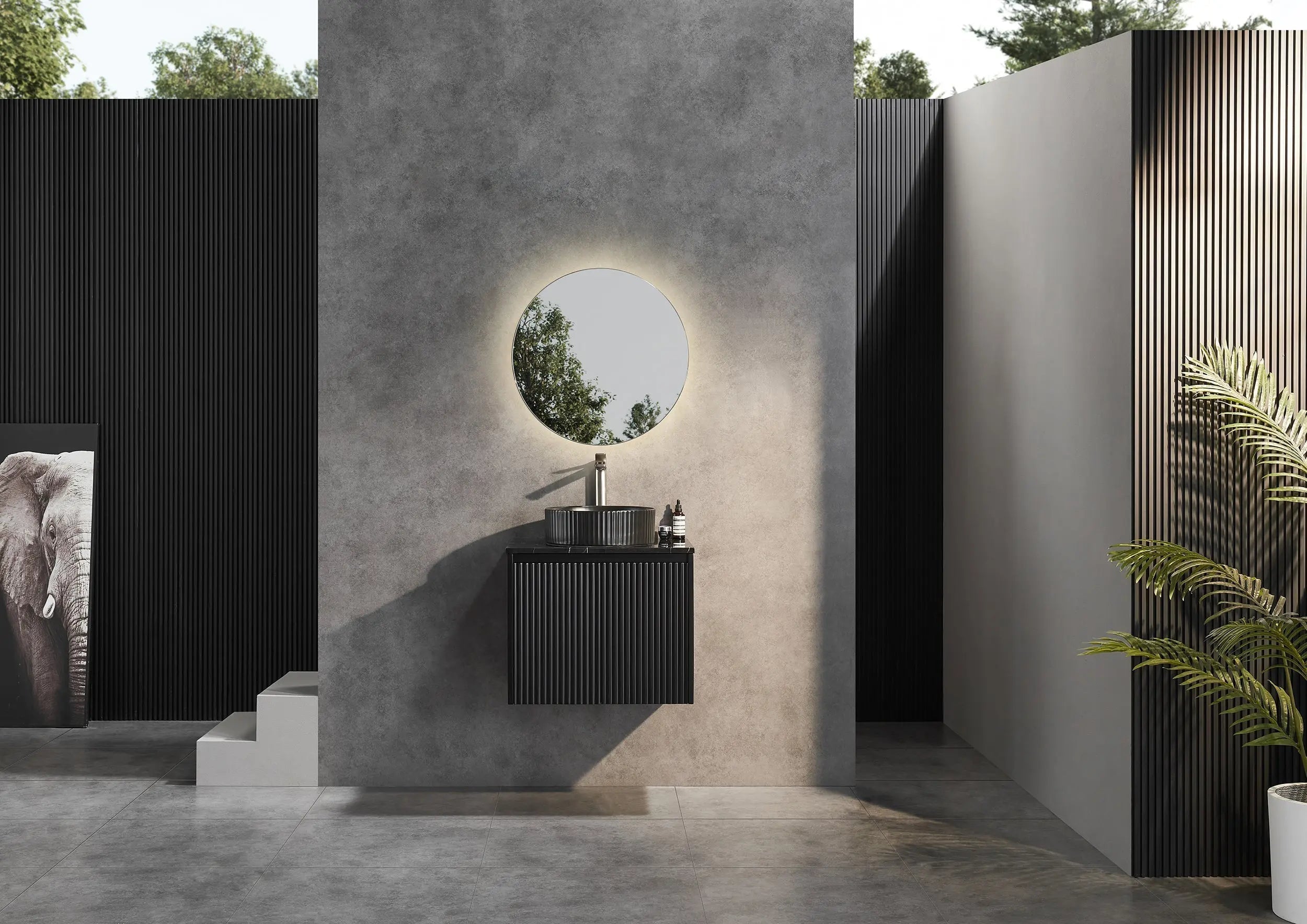 Brindabella Wall Hung PVC Cabinet 600mm (Matte Black) Poseidon