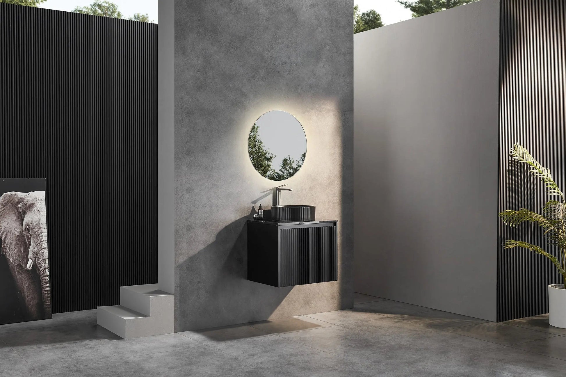 Brindabella Wall Hung PVC Cabinet 600mm (Matte Black) Poseidon