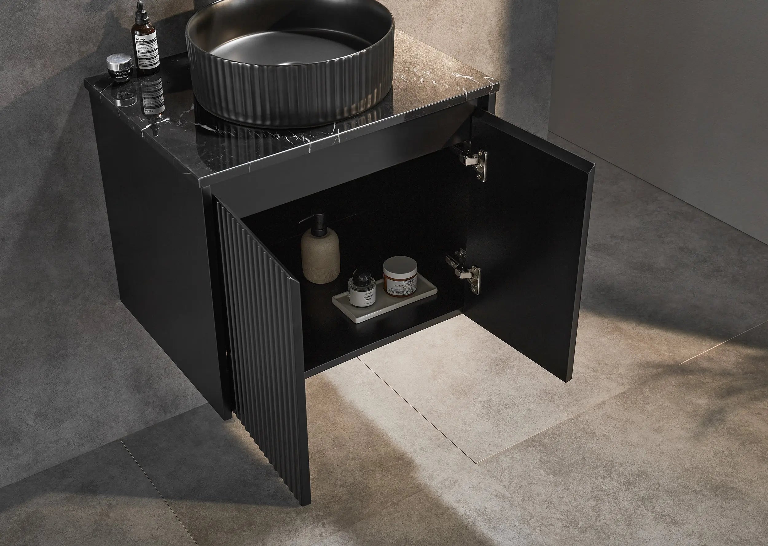Brindabella Wall Hung PVC Cabinet 600mm (Matte Black) Poseidon