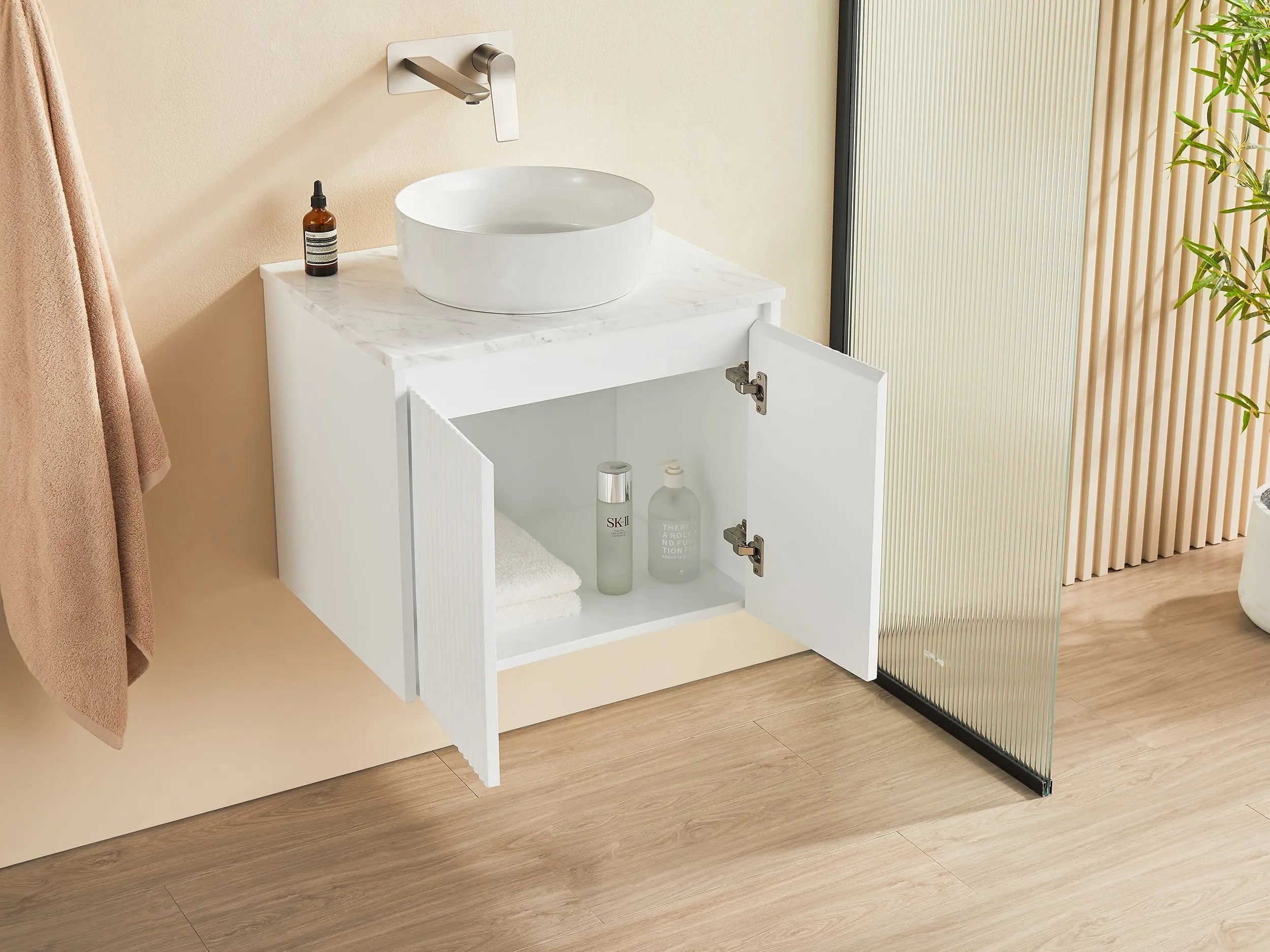 Brindabella Wall Hung PVC Cabinet 600mm (Matte White) Poseidon