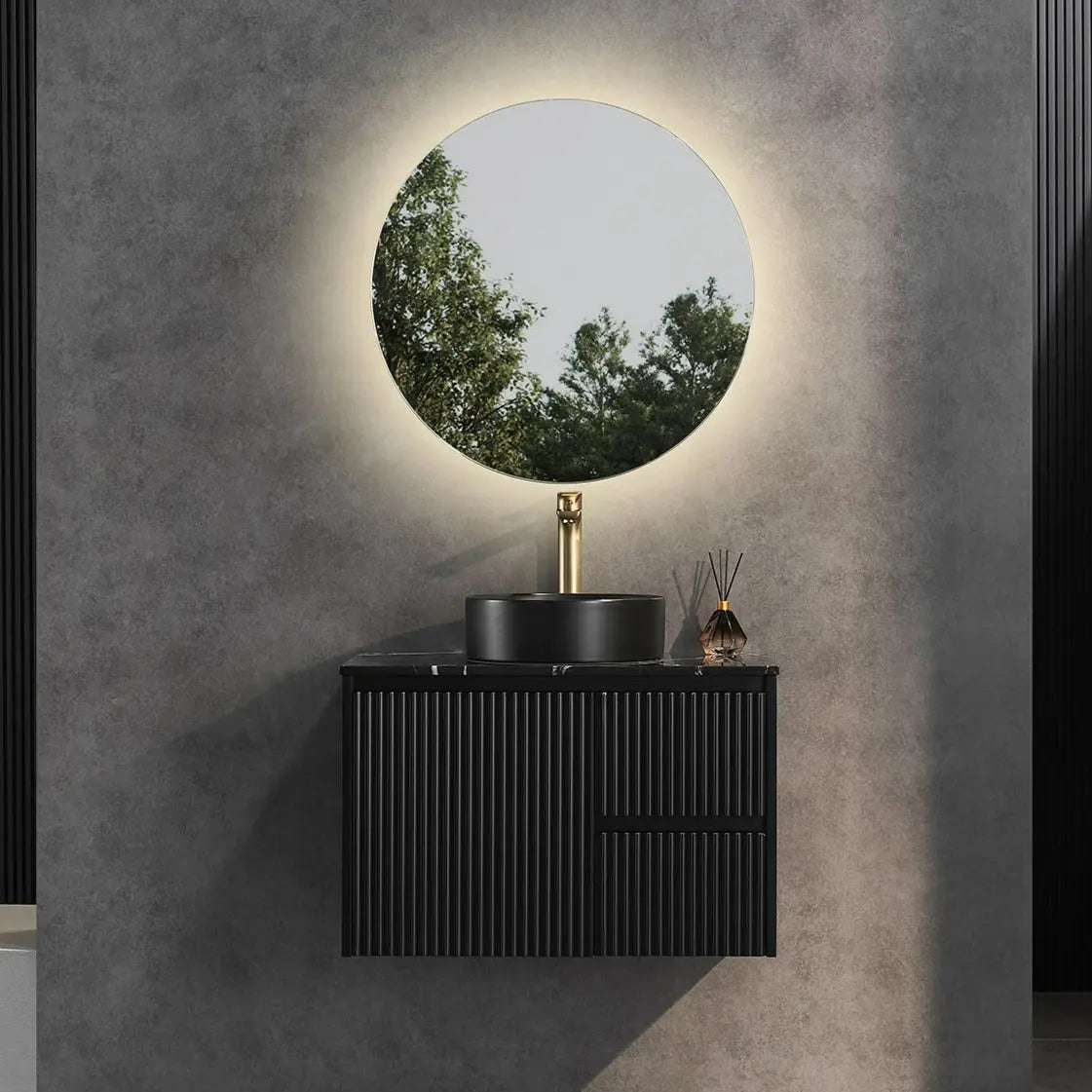 Brindabella Wall Hung PVC Cabinet 750mm (Matte Black) Poseidon