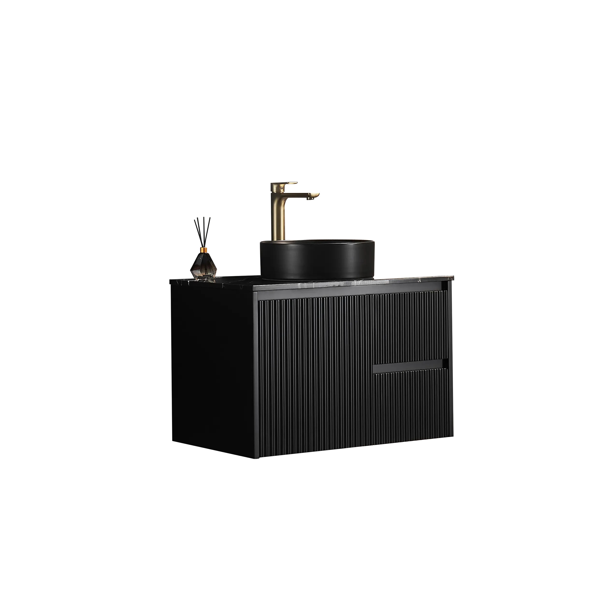 Brindabella Wall Hung PVC Cabinet 750mm (Matte Black) Poseidon