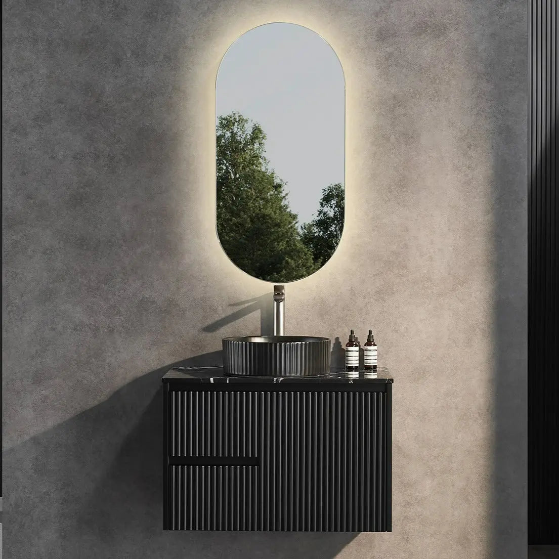 Brindabella Wall Hung PVC Cabinet 750mm (Matte Black) Poseidon