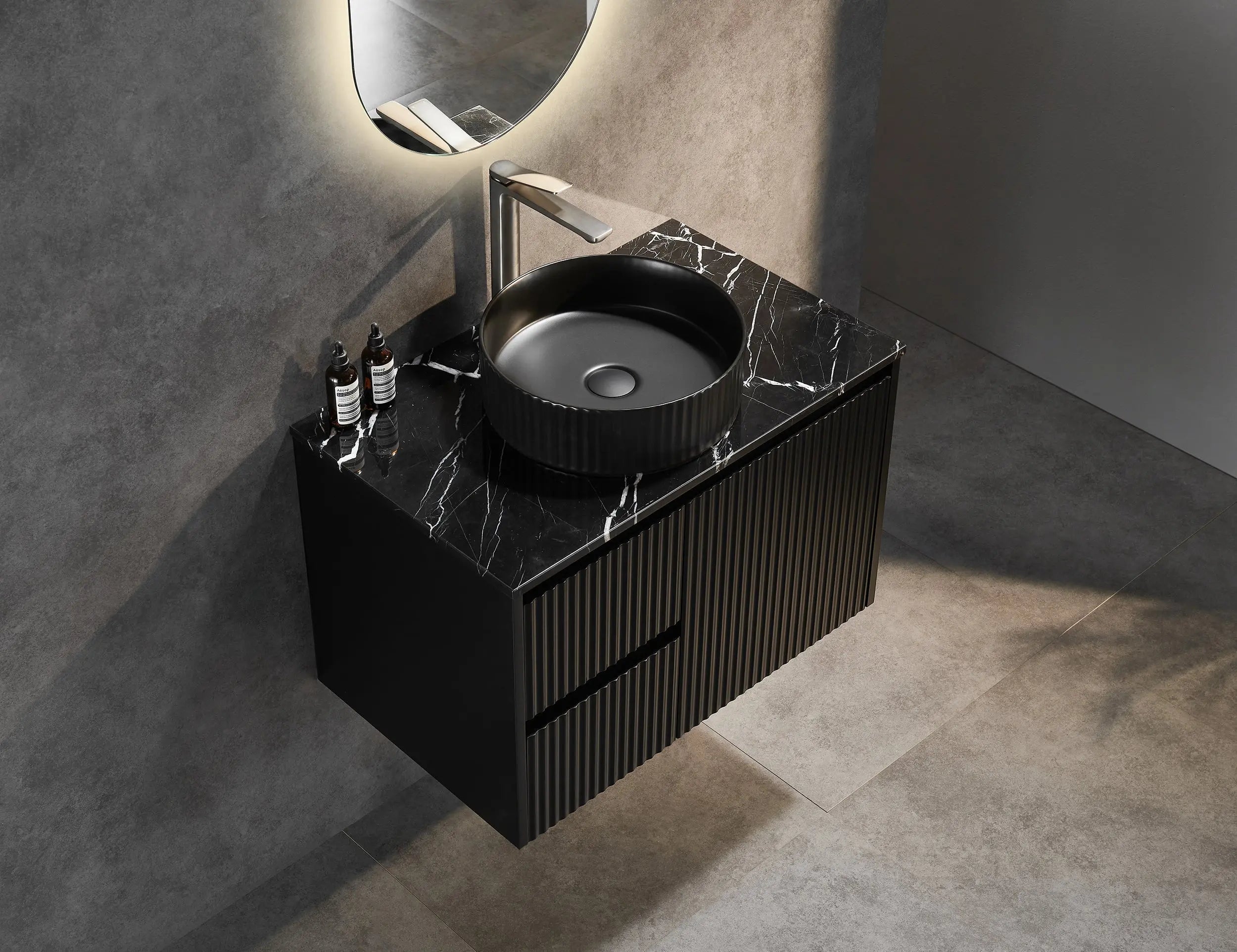 Brindabella Wall Hung PVC Cabinet 750mm (Matte Black) Poseidon