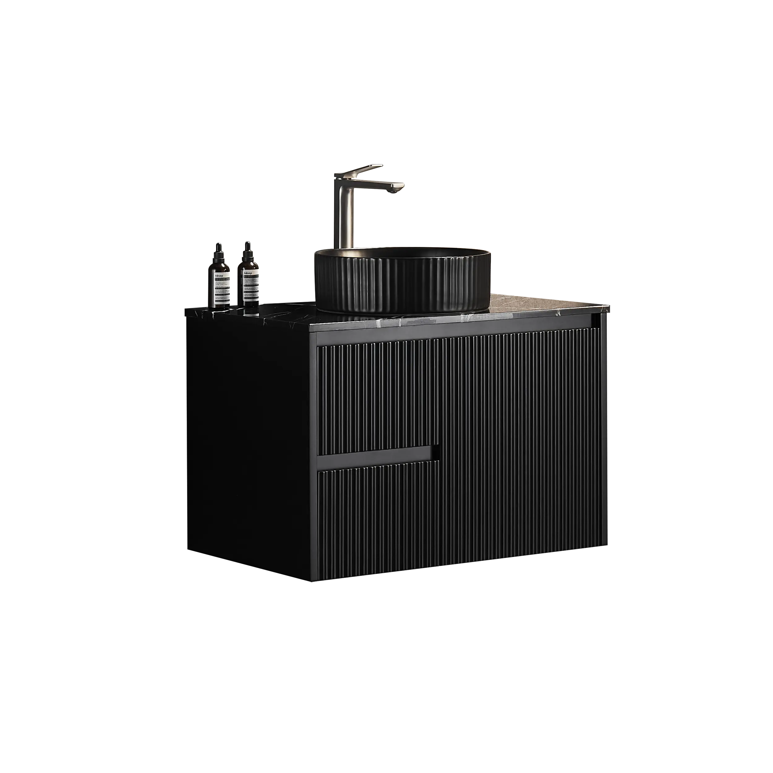 Brindabella Wall Hung PVC Cabinet 750mm (Matte Black) Poseidon