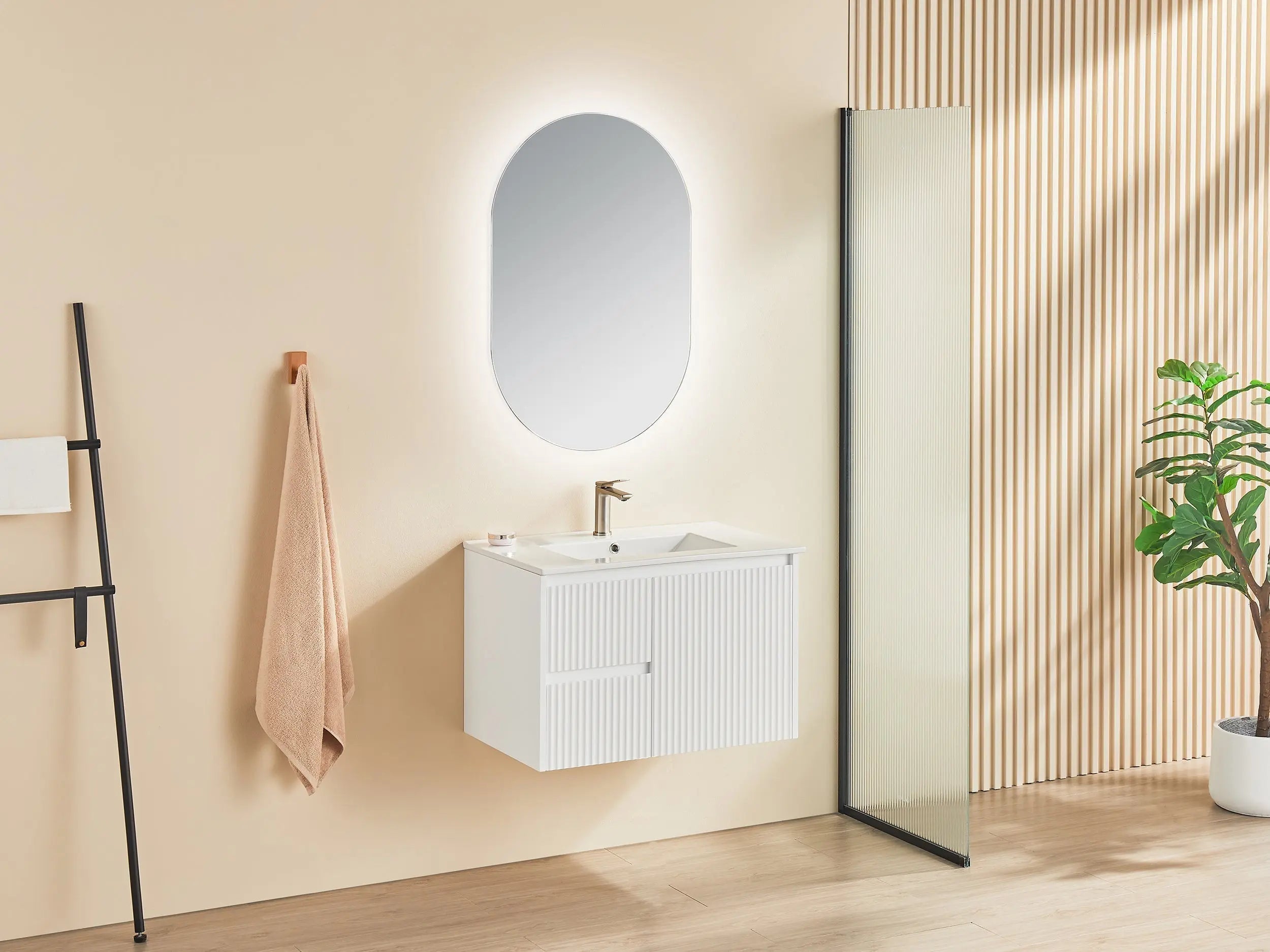 Brindabella Wall Hung PVC Cabinet 750mm (Matte White) Poseidon
