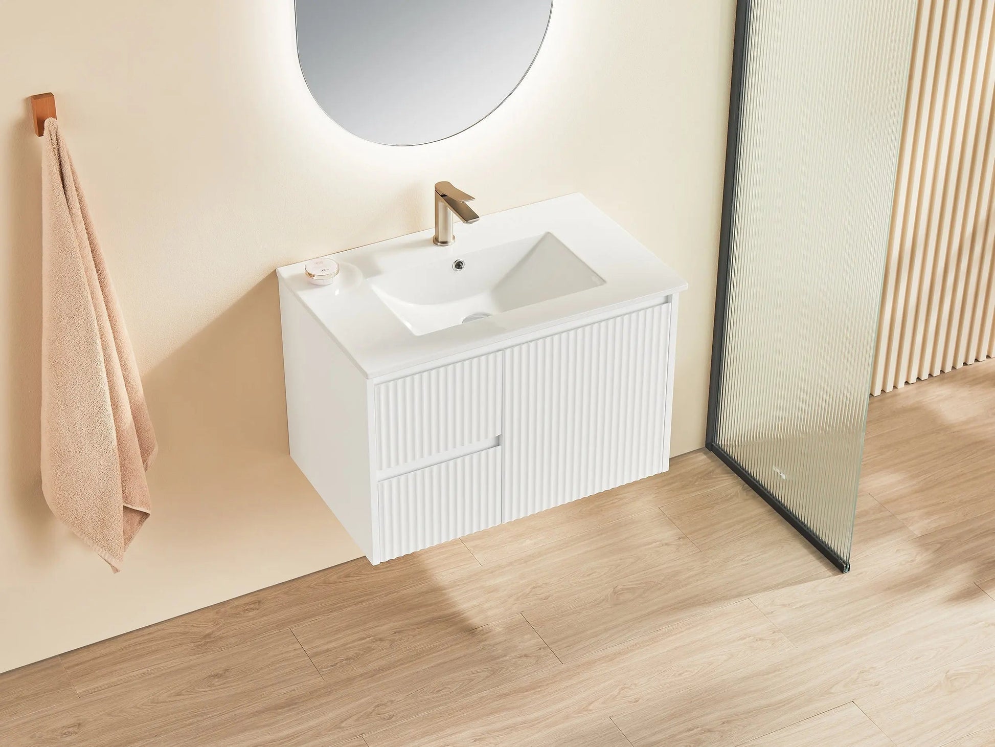 Brindabella Wall Hung PVC Cabinet 750mm (Matte White) Poseidon