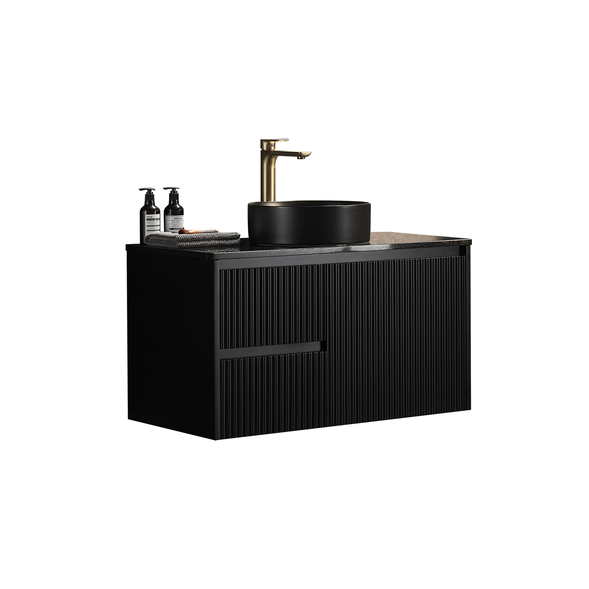 Brindabella Wall Hung PVC Cabinet 900mm (Matte Black) Poseidon