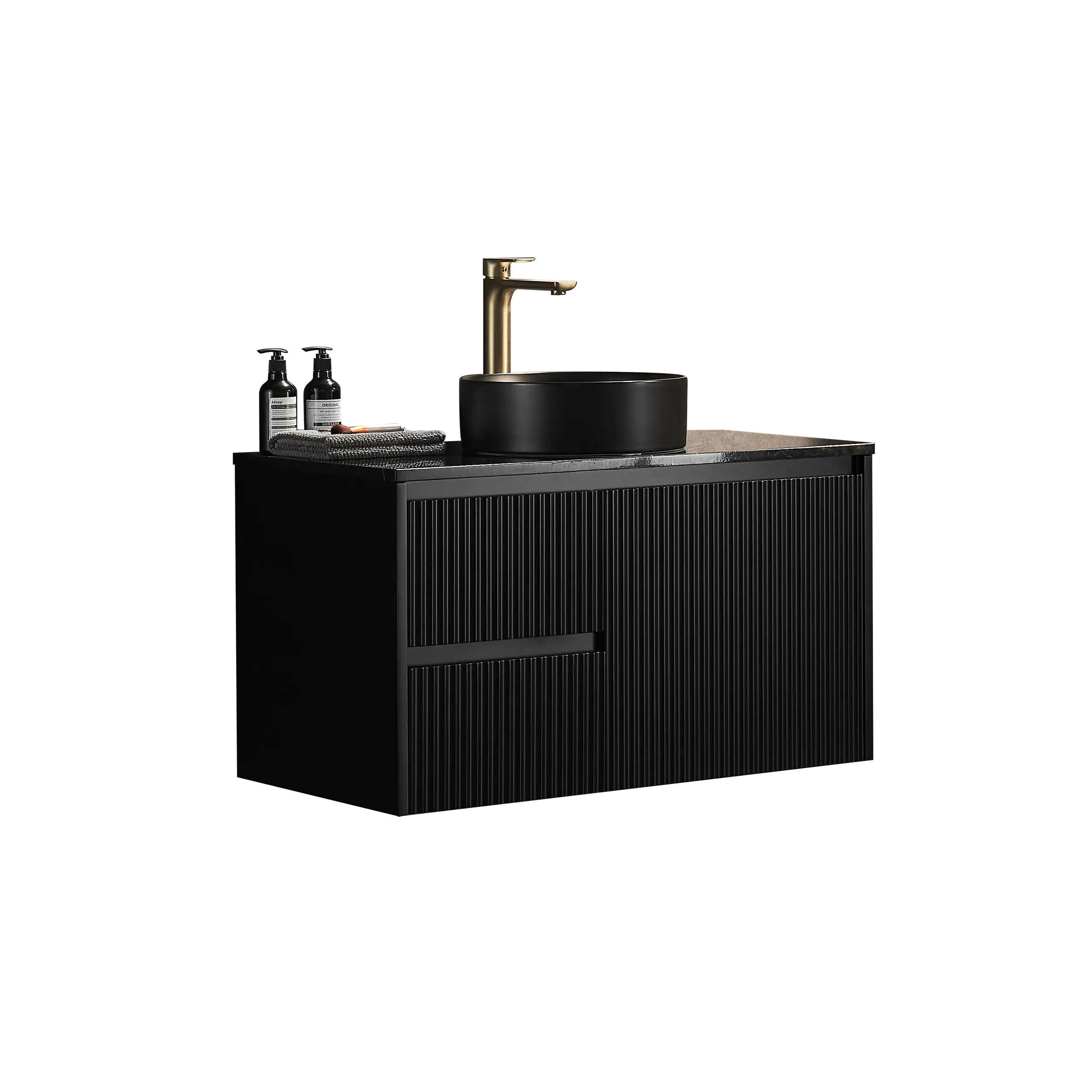 Brindabella Wall Hung PVC Cabinet 900mm (Matte Black) Poseidon