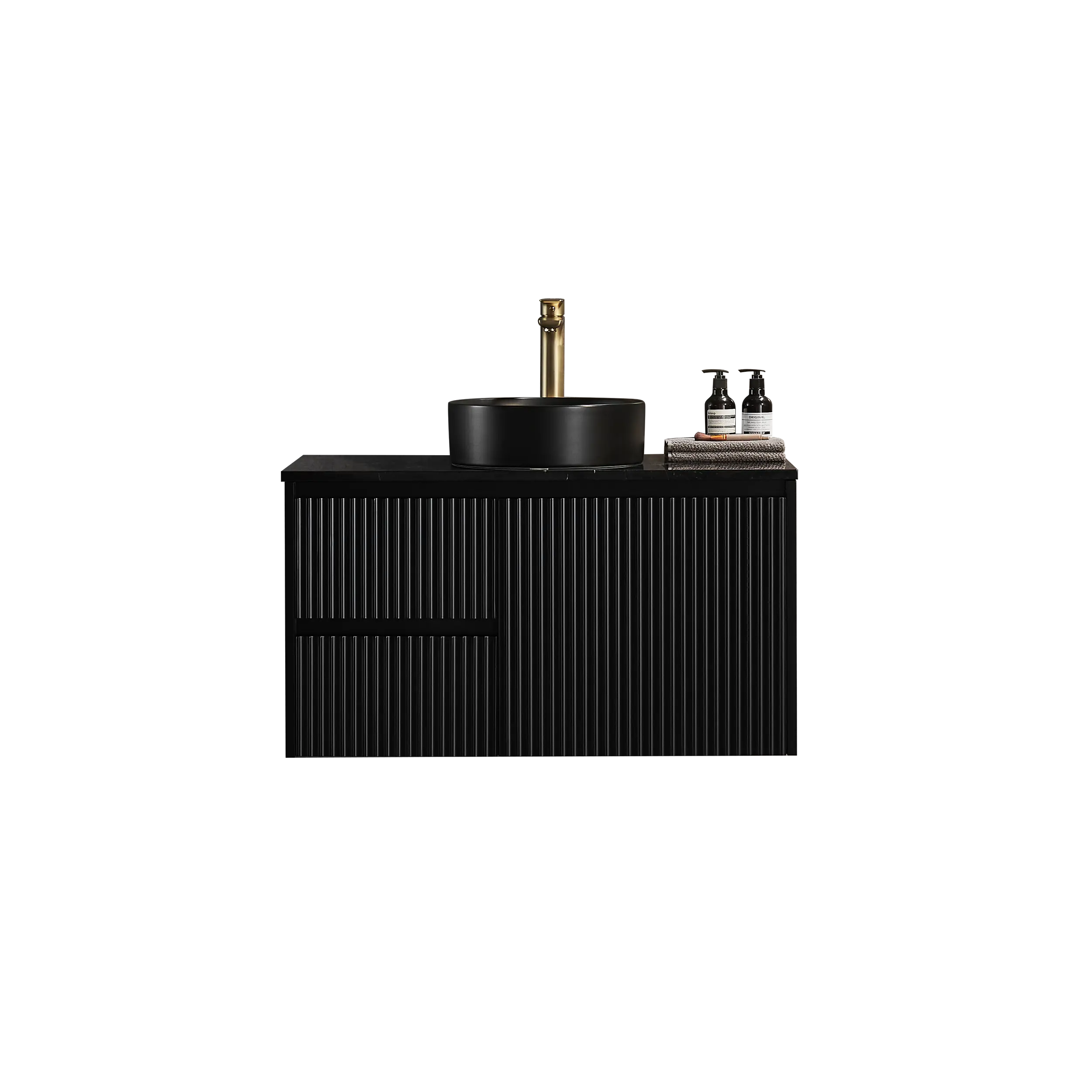 Brindabella Wall Hung PVC Cabinet 900mm (Matte Black) Poseidon