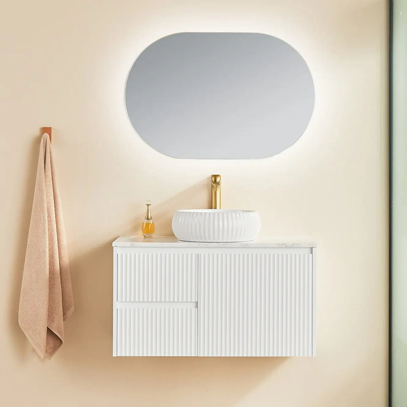 Brindabella Wall Hung PVC Cabinet 900mm (Matte White) Poseidon