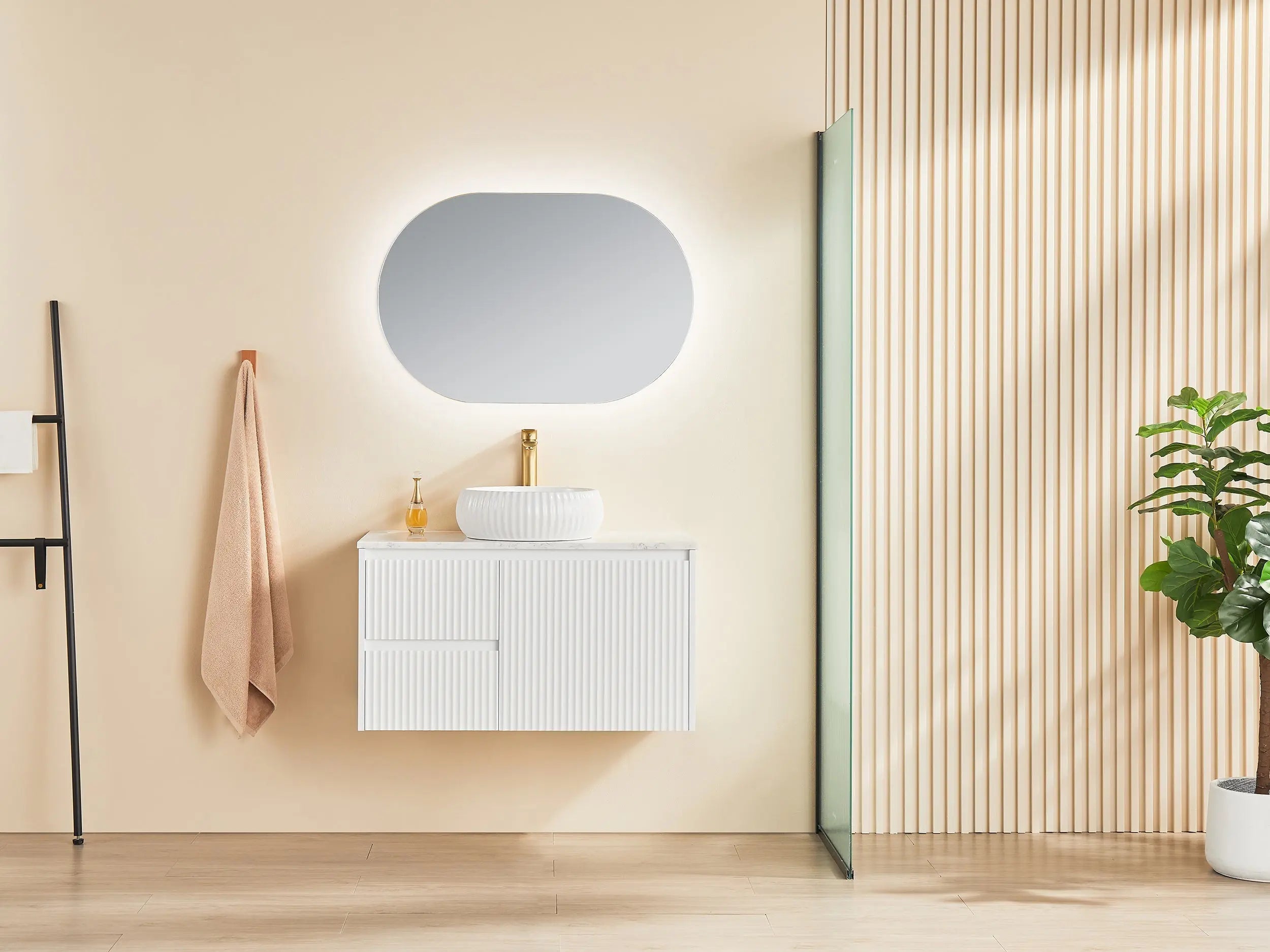Brindabella Wall Hung PVC Cabinet 900mm (Matte White) Poseidon