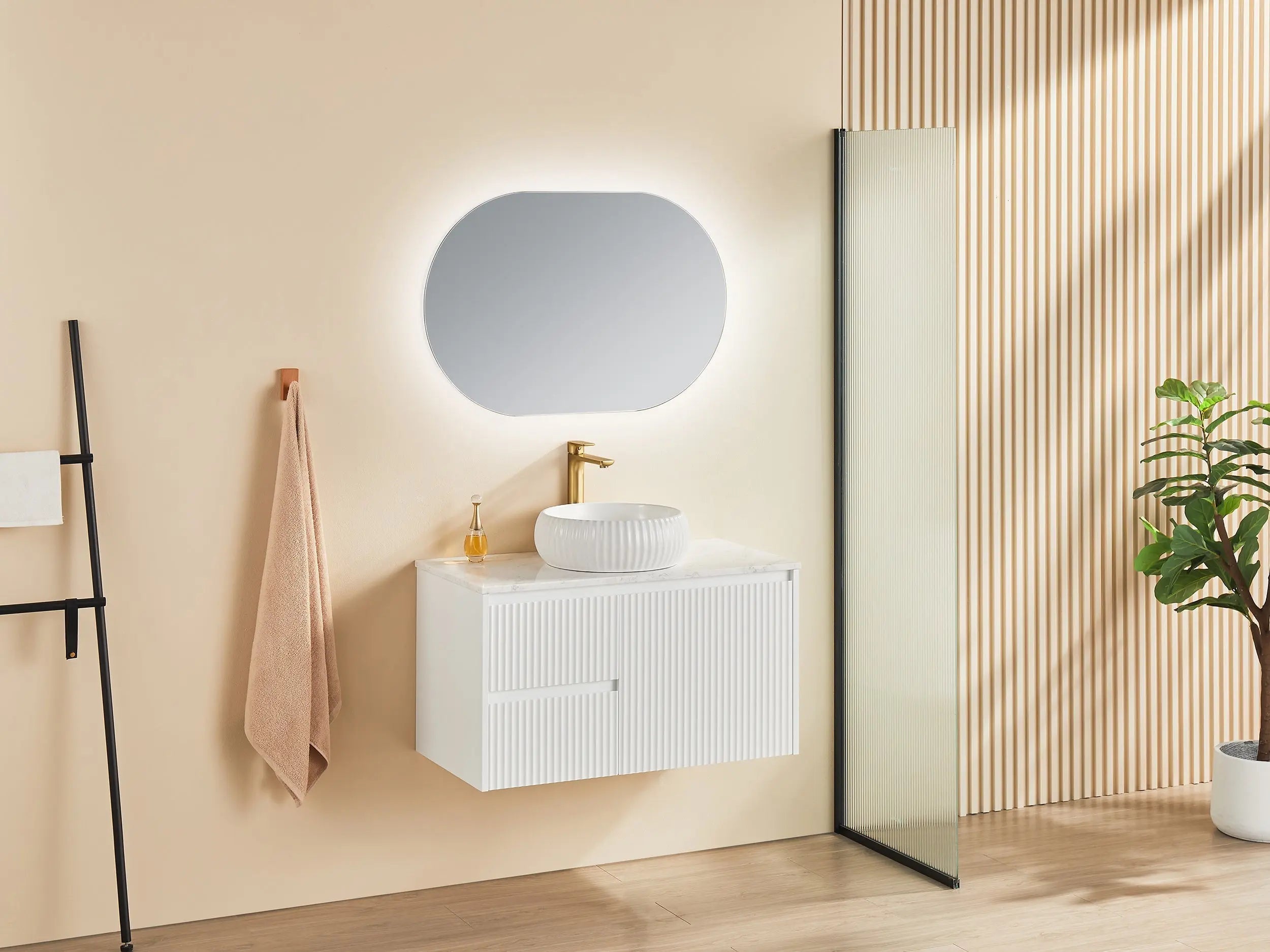 Brindabella Wall Hung PVC Cabinet 900mm (Matte White) Poseidon