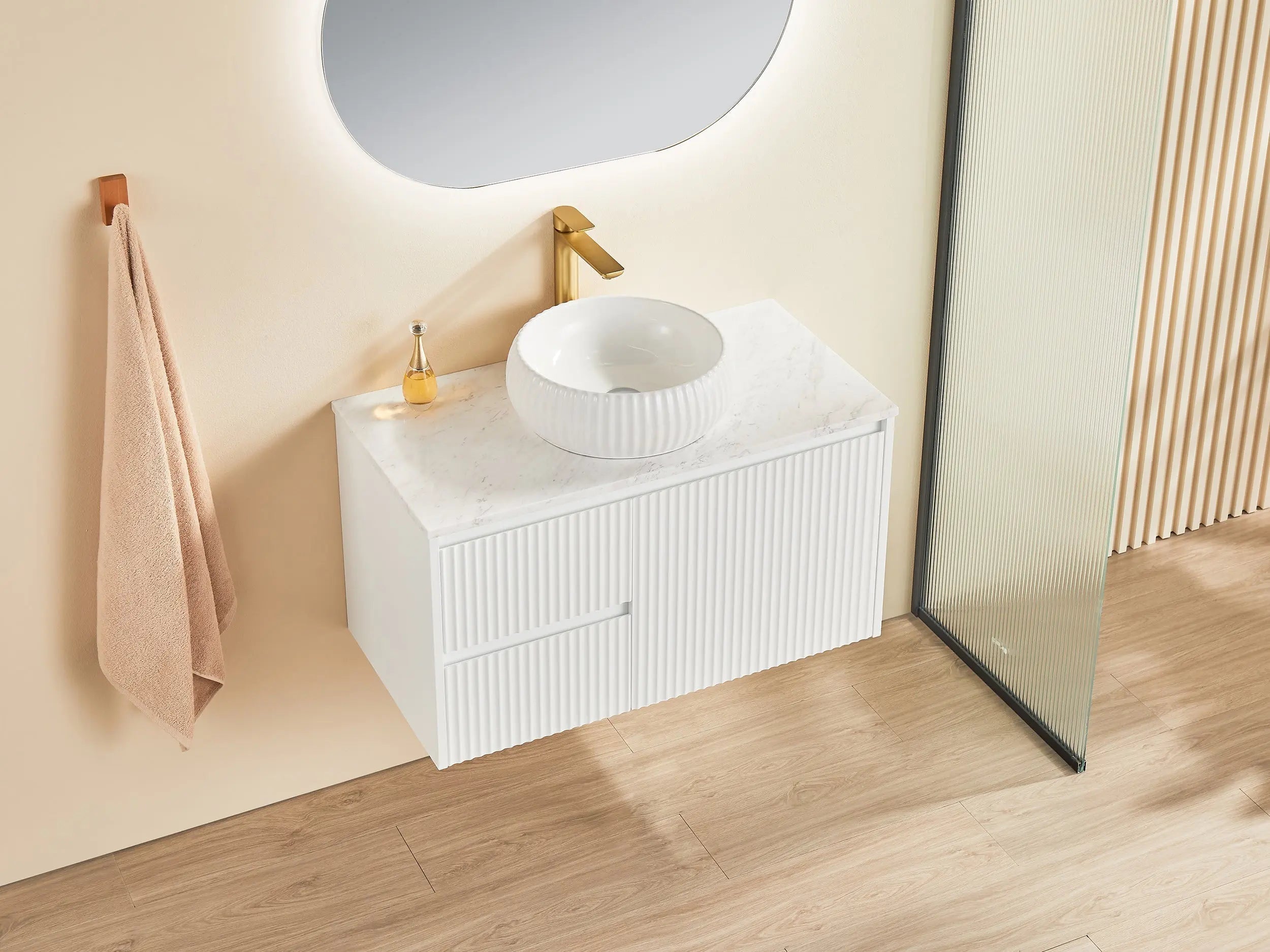 Brindabella Wall Hung PVC Cabinet 900mm (Matte White) Poseidon