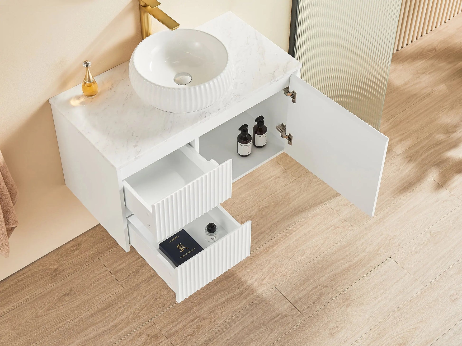 Brindabella Wall Hung PVC Cabinet 900mm (Matte White) Poseidon