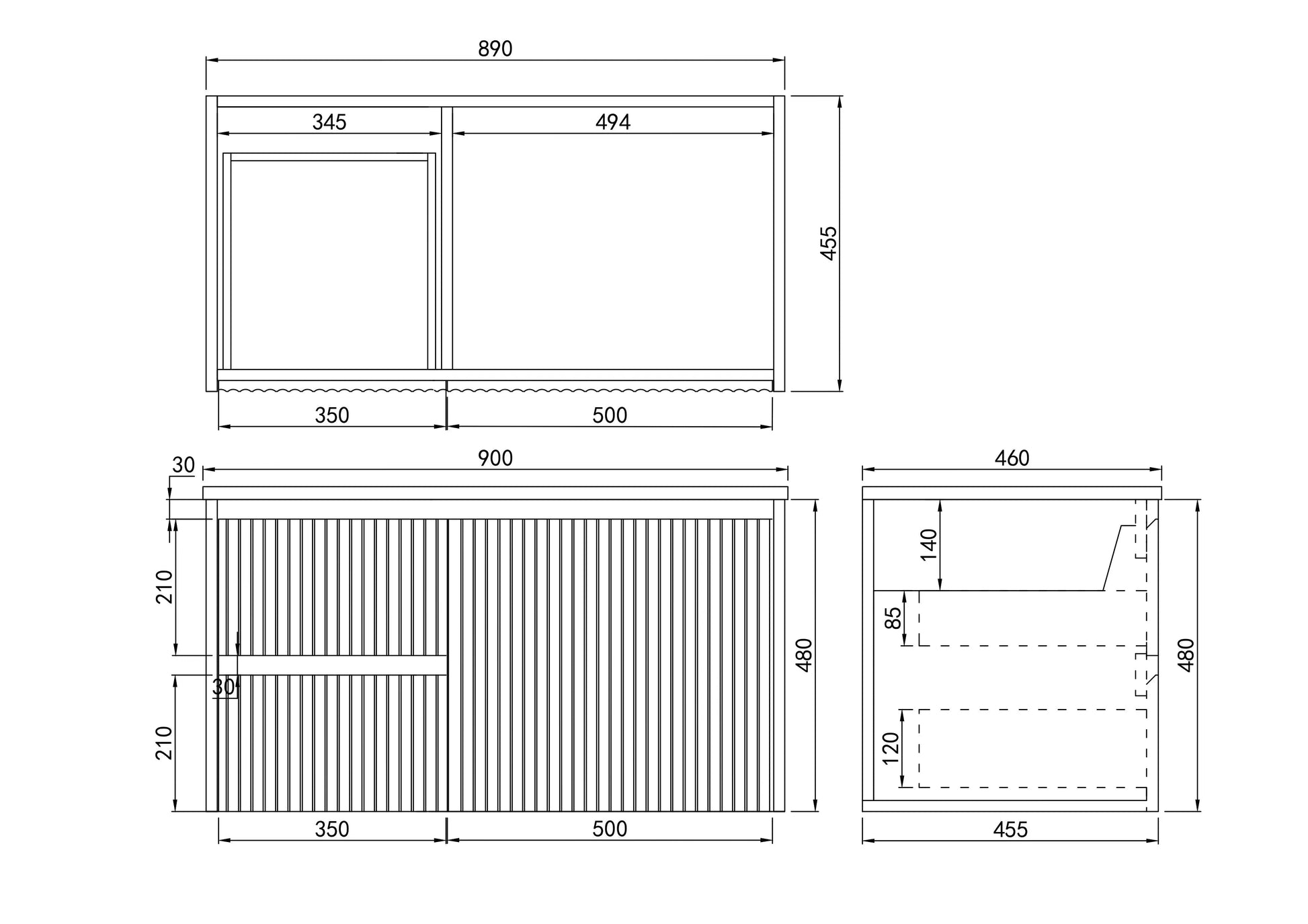 Brindabella Wall Hung PVC Cabinet 900mm (Matte White) Poseidon