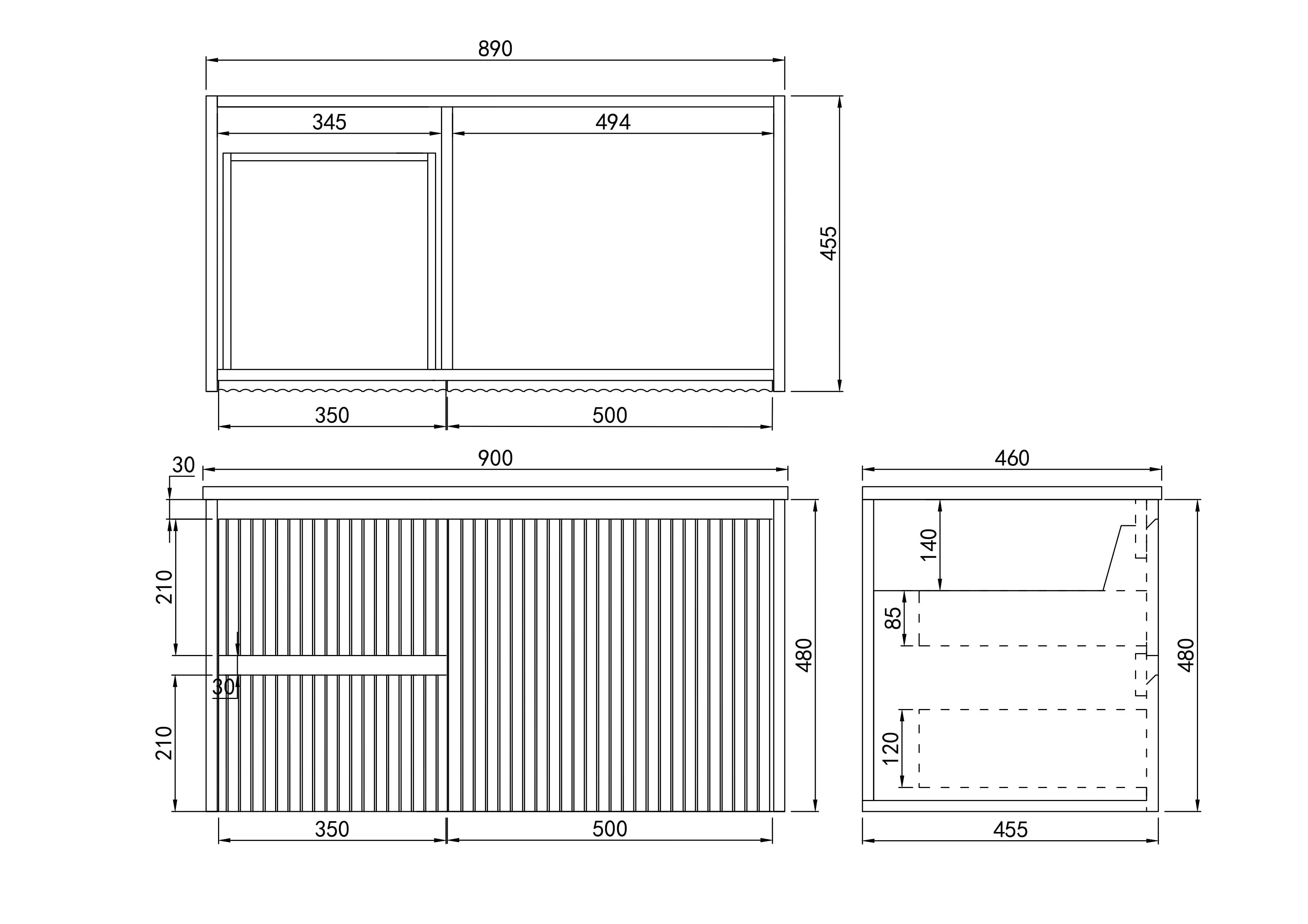 Brindabella Wall Hung PVC Cabinet 900mm (Matte Black) Poseidon