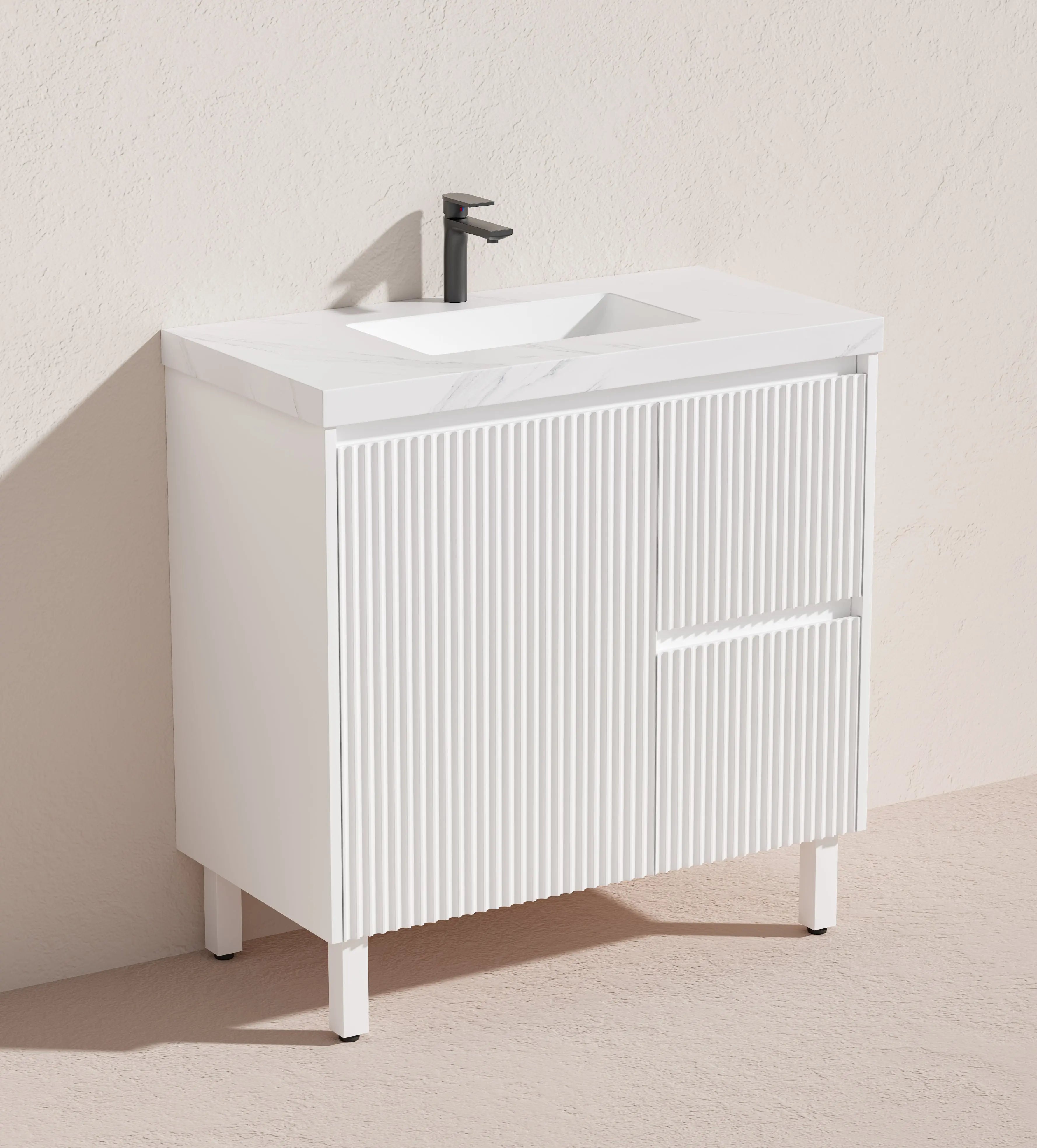 Brighton Freestanding PVC Vanity 900mm (Matte White) Poseidon