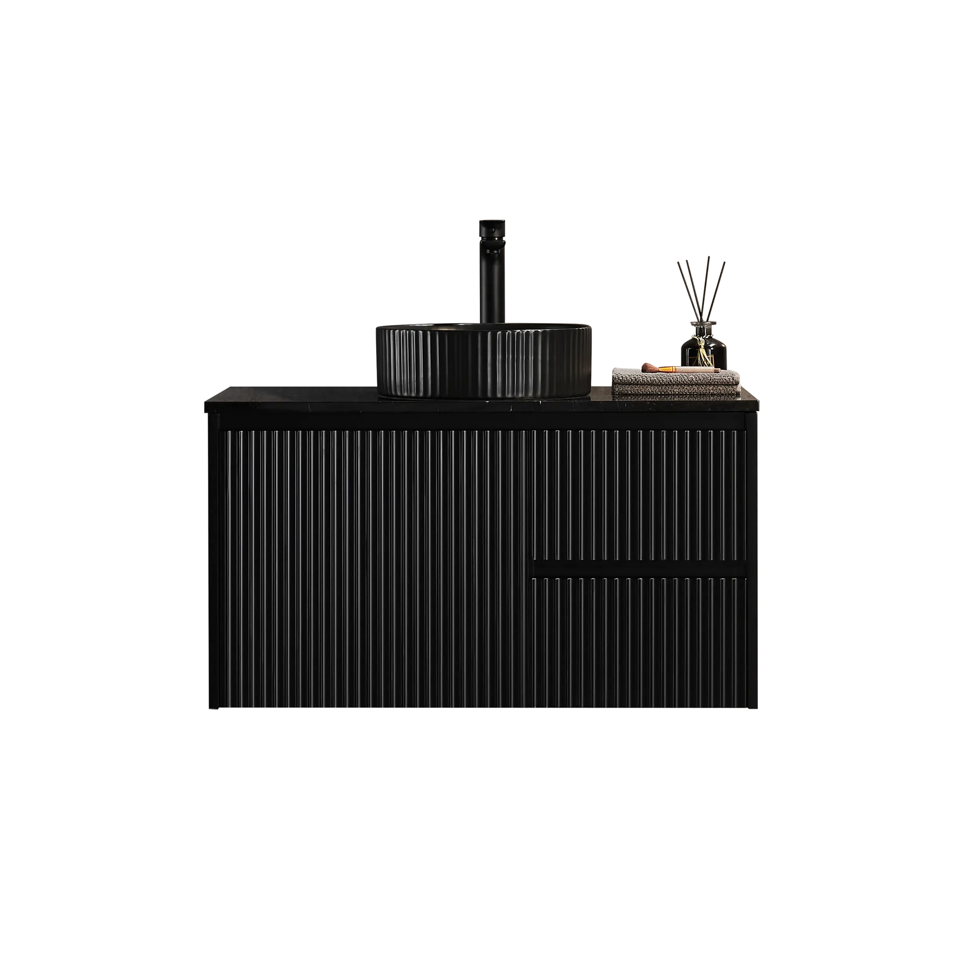 Brindabella Wall Hung PVC Cabinet 900mm (Matte Black) Poseidon