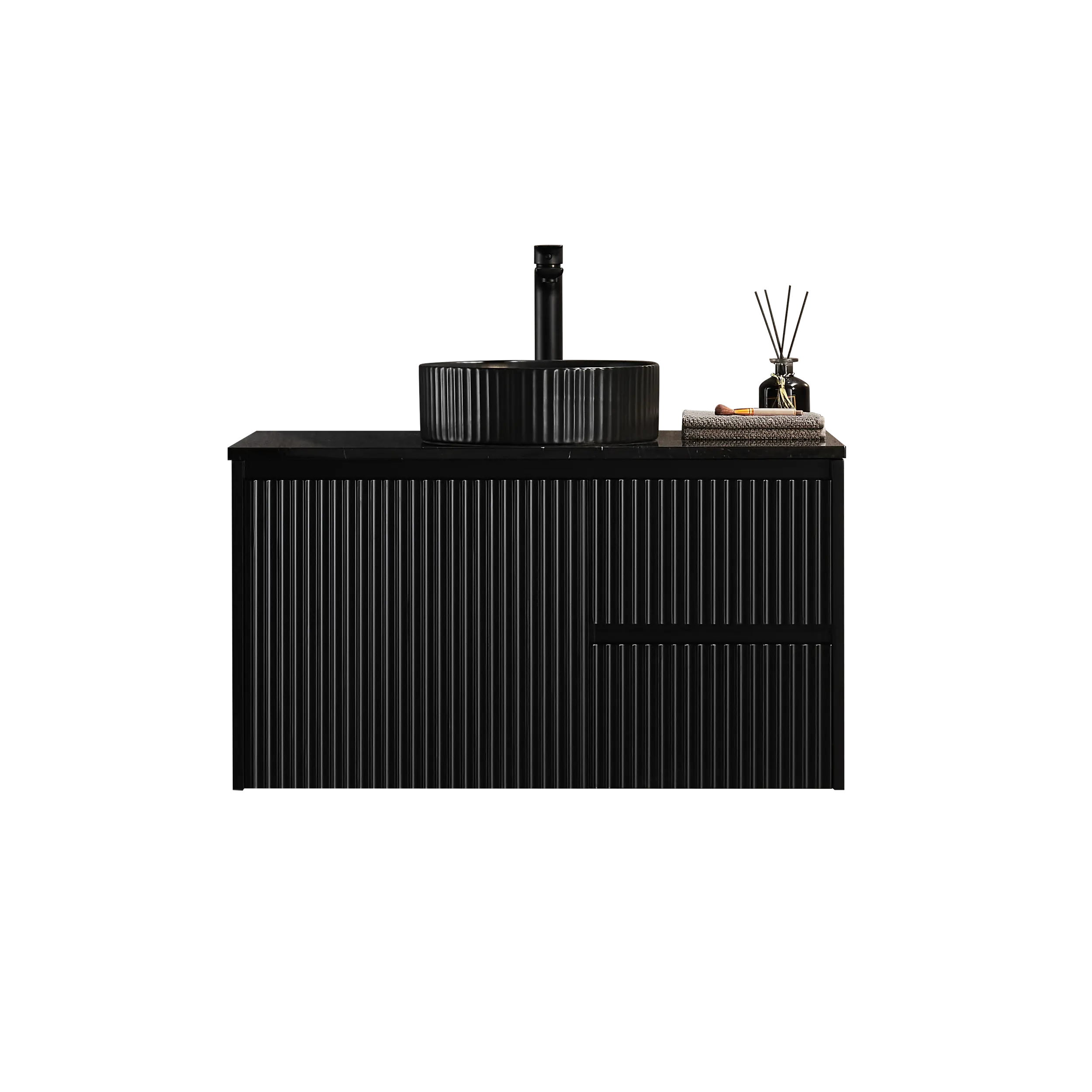 Brindabella Wall Hung PVC Cabinet 900mm (Matte Black) Poseidon