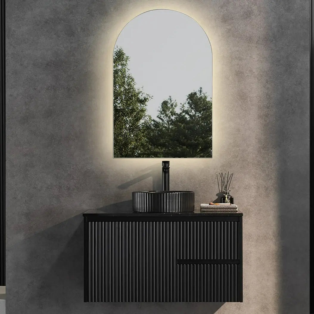 Brindabella Wall Hung PVC Cabinet 900mm (Matte Black) Poseidon