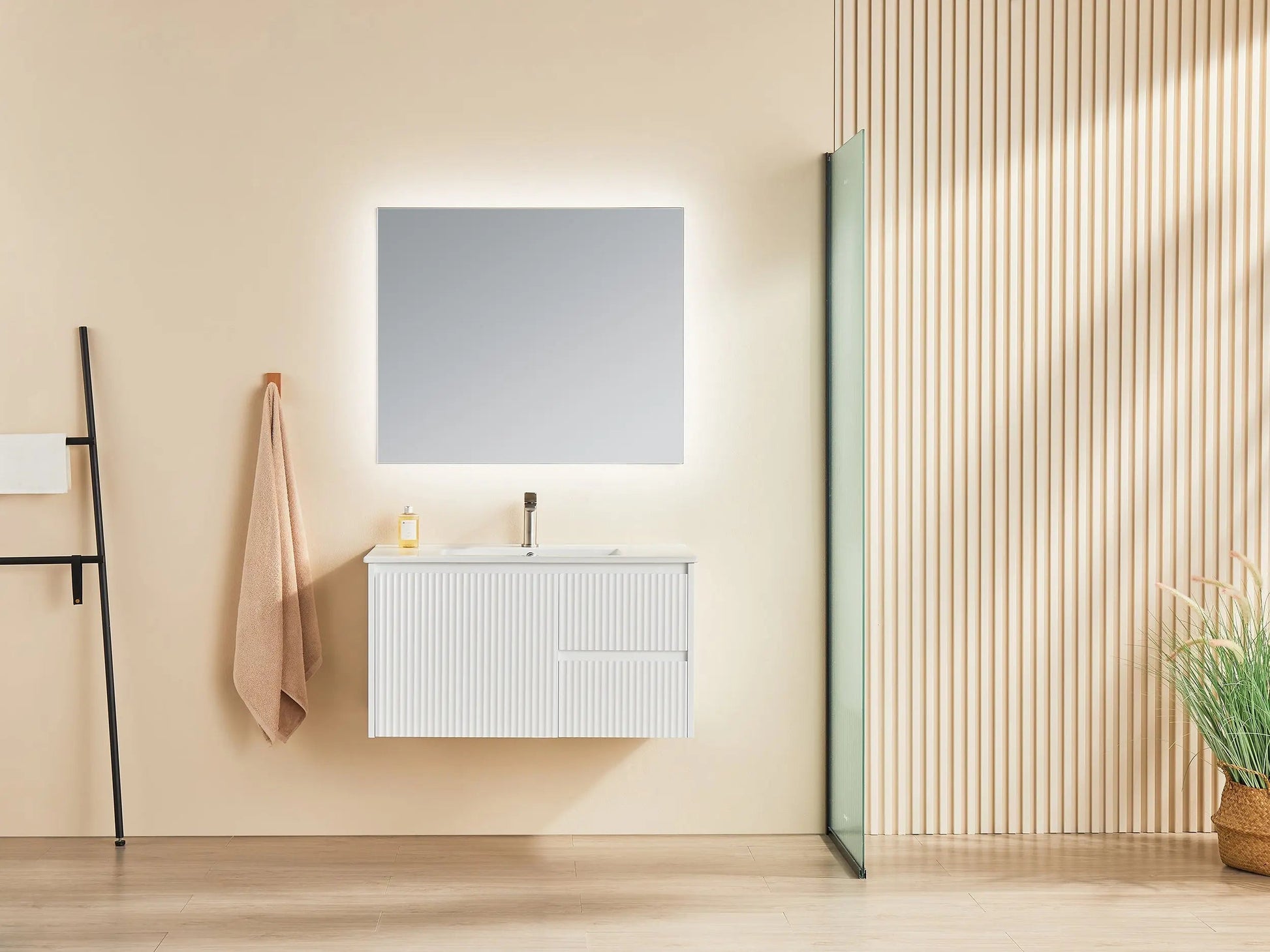 Brindabella Wall Hung PVC Cabinet 900mm (Matte White) Poseidon