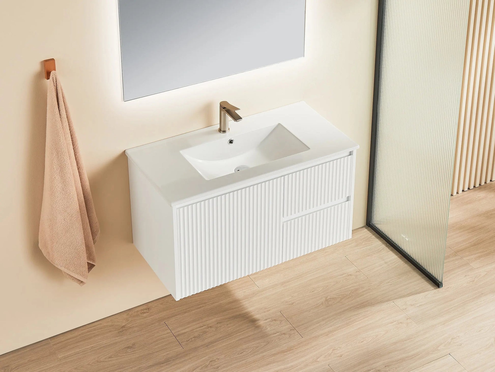 Brindabella Wall Hung PVC Cabinet 900mm (Matte White) Poseidon