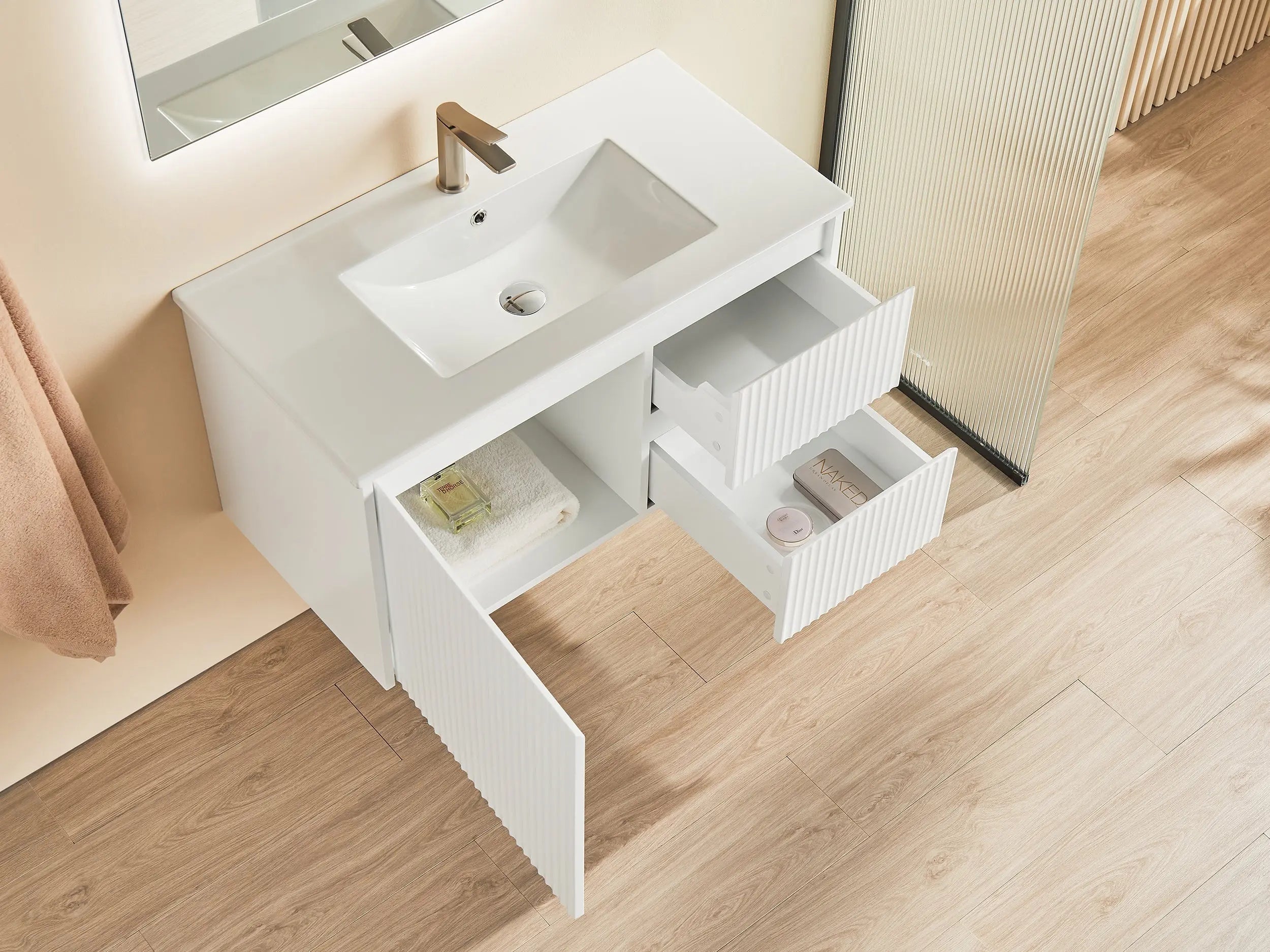 Brindabella Wall Hung PVC Cabinet 900mm (Matte White) Poseidon