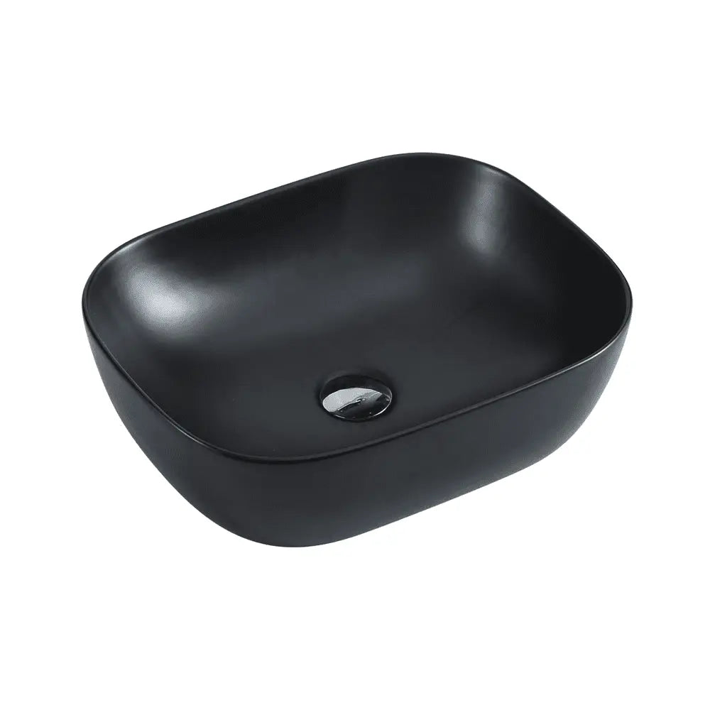 Chur 43 Counter-top Round-edged Square Basin - Matt Black mercioaustralia
