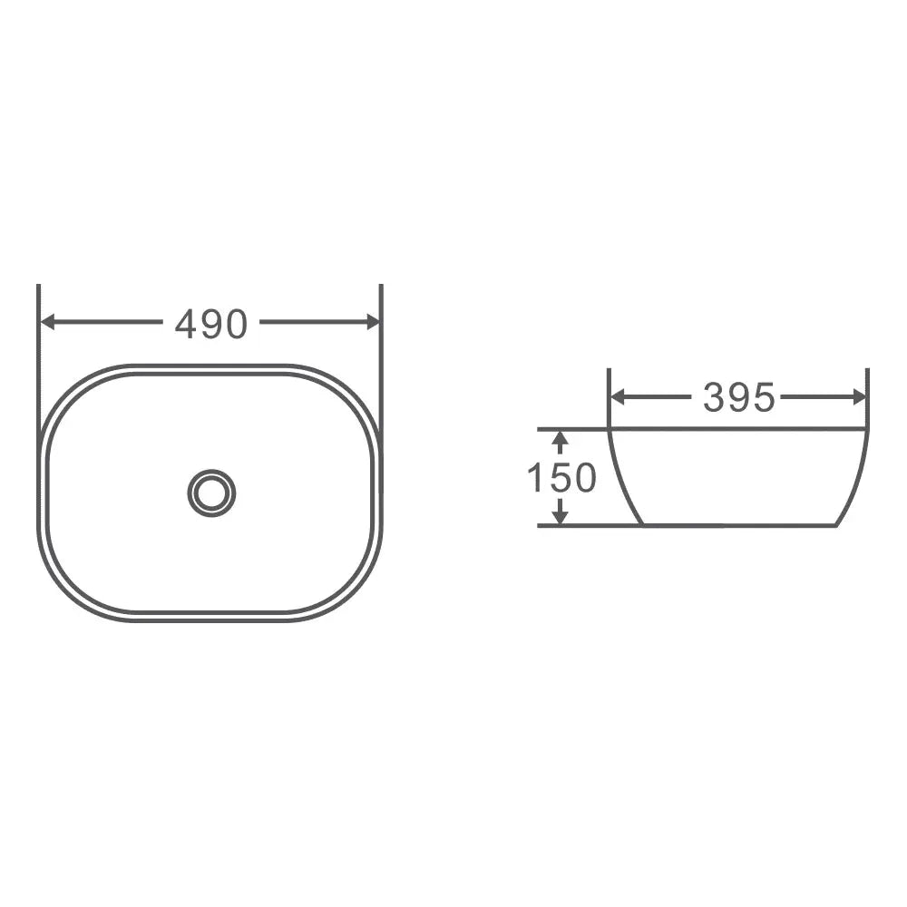 Chur 43 Counter-top Round-edged Square Basin - Matt Black mercioaustralia