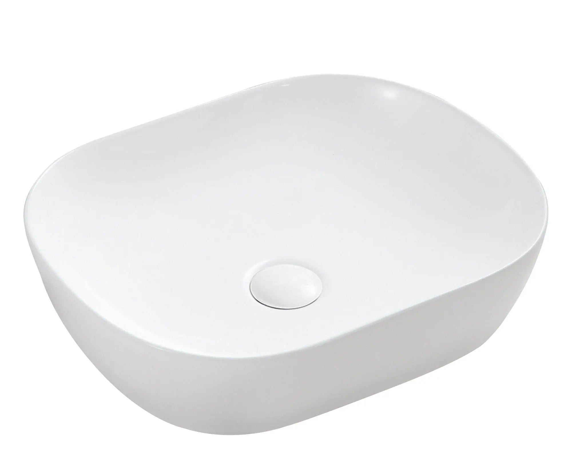 Chur 46 Counter-top Round-edged Square Basin - Matt White mercioaustralia