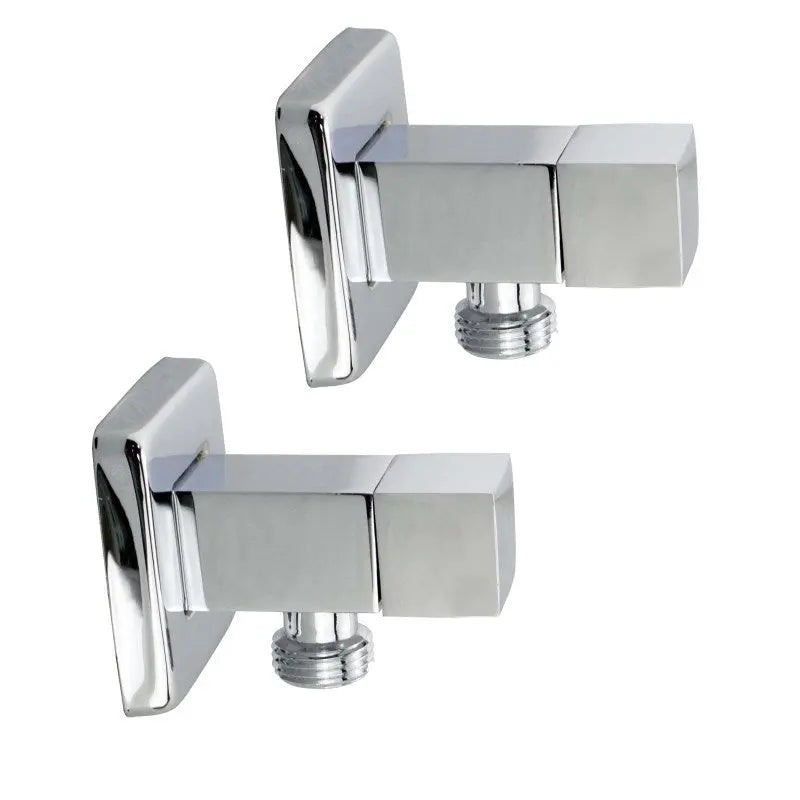 Bathroom Square Chrome 1/4 Turn Washing Machine Stop Tap(One Piece) Aquaperla