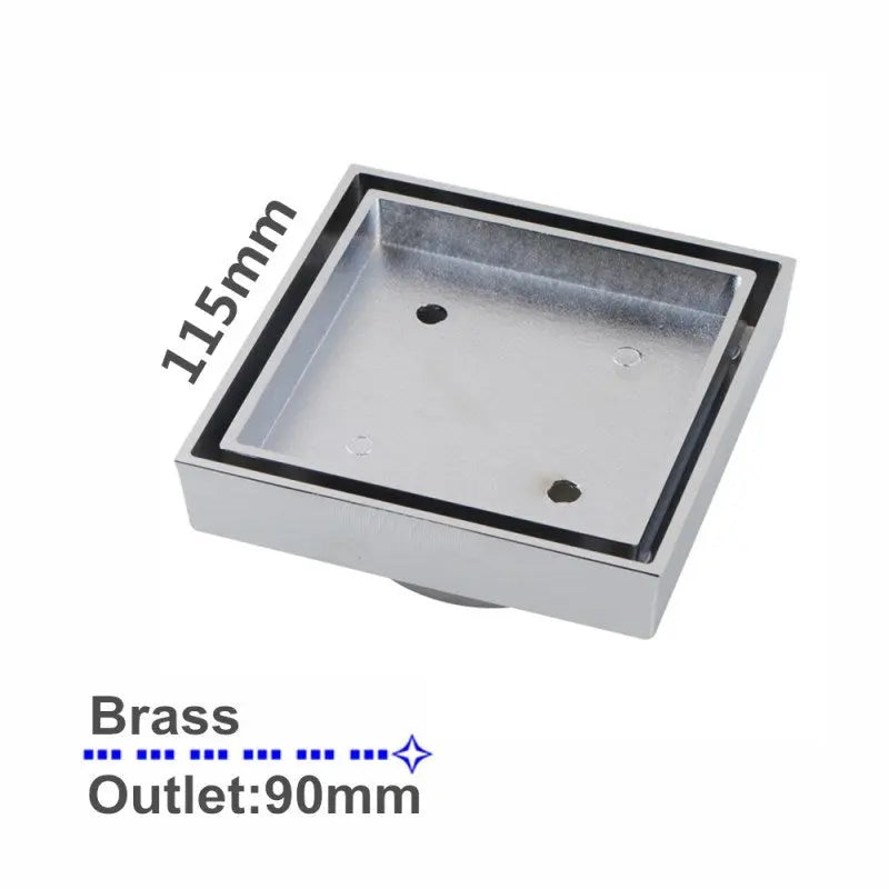 115x115mm Chrome Tile Insert Drain Aquaperla