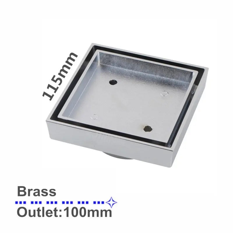 115x115mm Chrome Tile Insert Drain Aquaperla