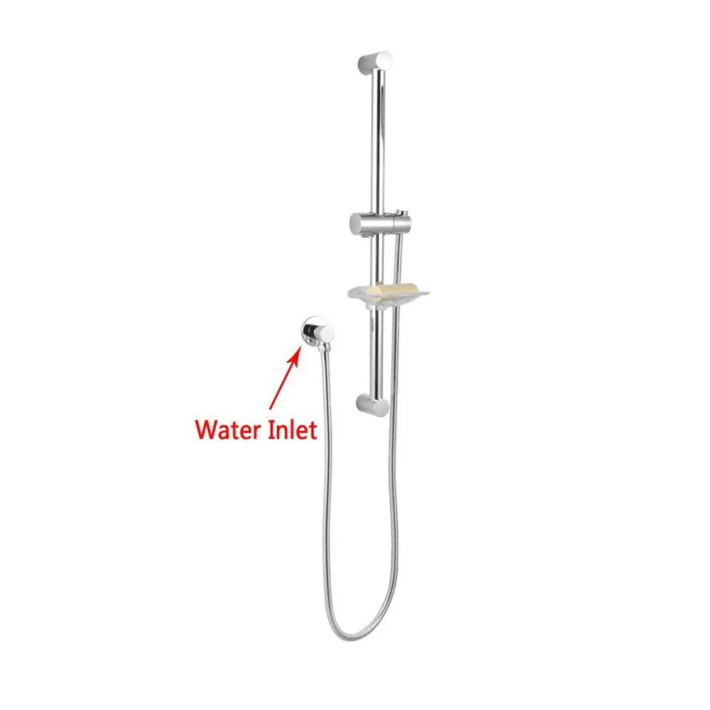 Chrome Shower Rail with Soap Dish Aquaperla