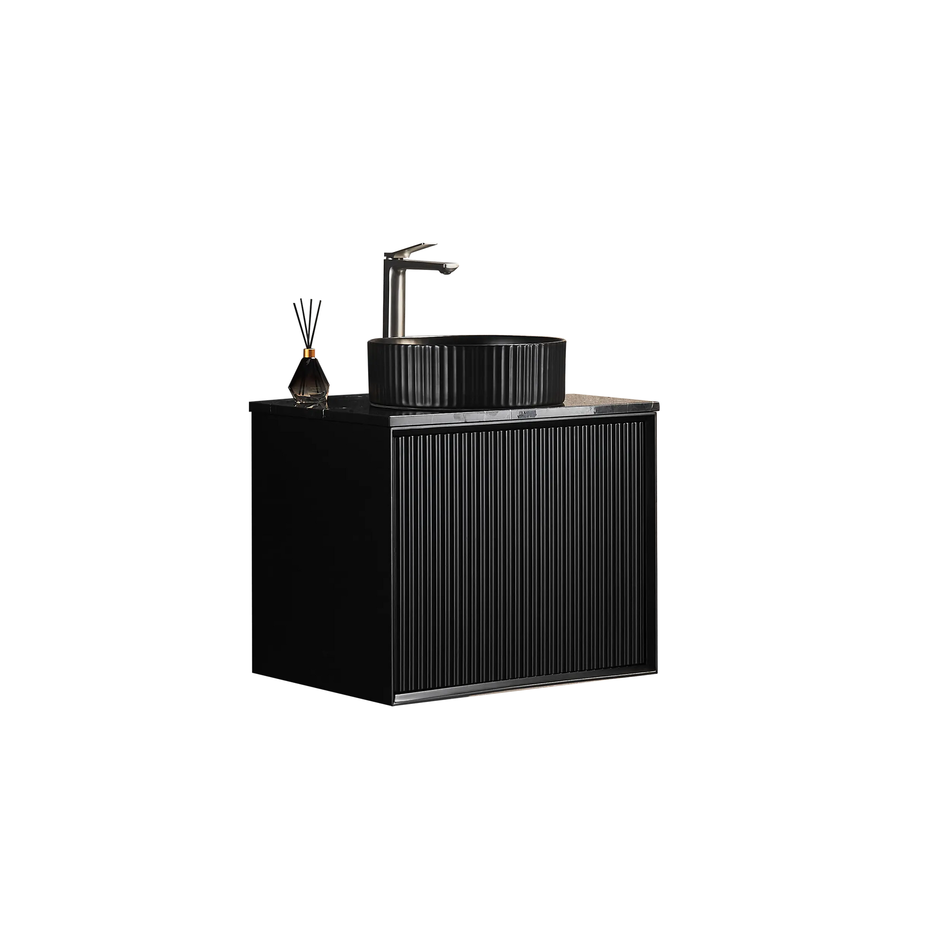 Kirribilli Wall Hung PVC Cabinet 600mm (Matte Black) - Clearance Poseidon