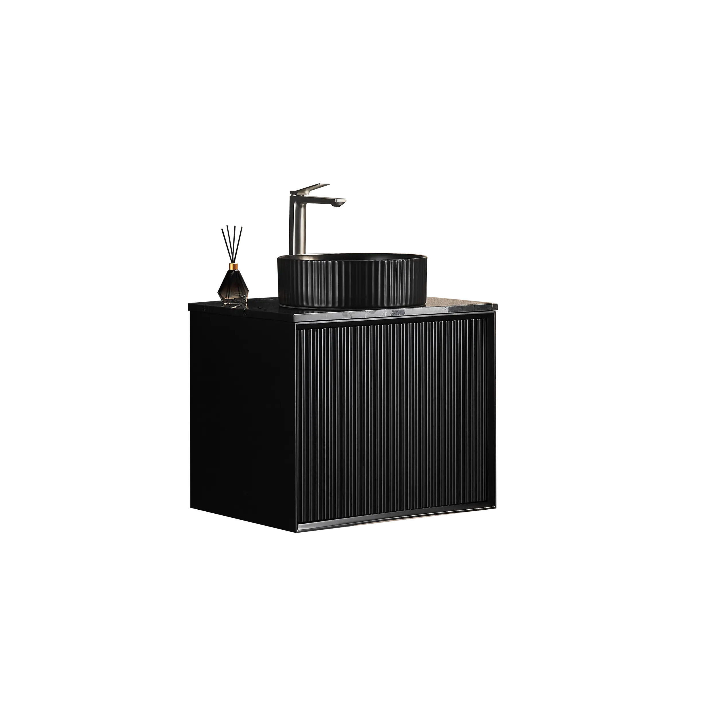 Kirribilli Wall Hung PVC Cabinet 600mm (Matte Black) - Clearance Poseidon