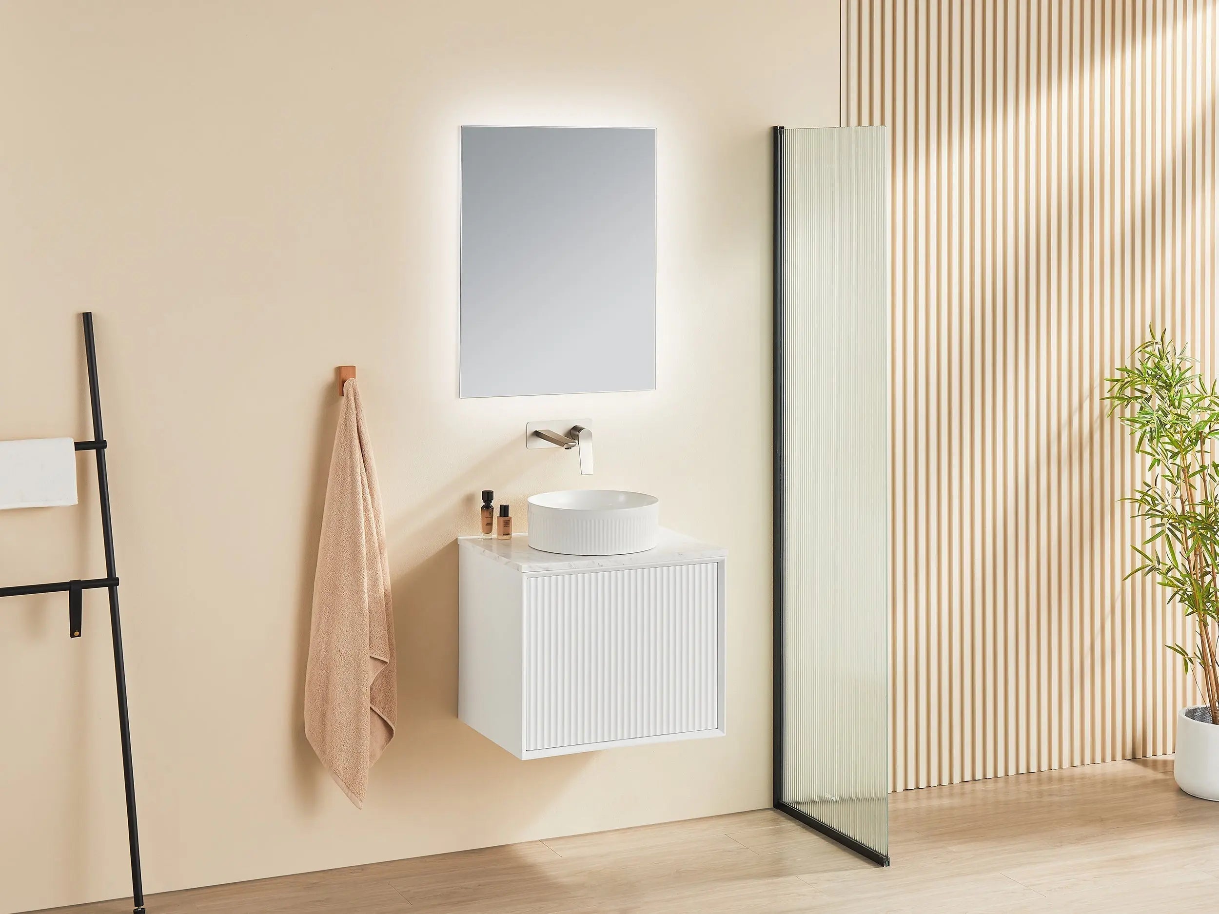 Kirribilli Wall Hung PVC Cabinet 600mm (Matte White) - Clearance Poseidon