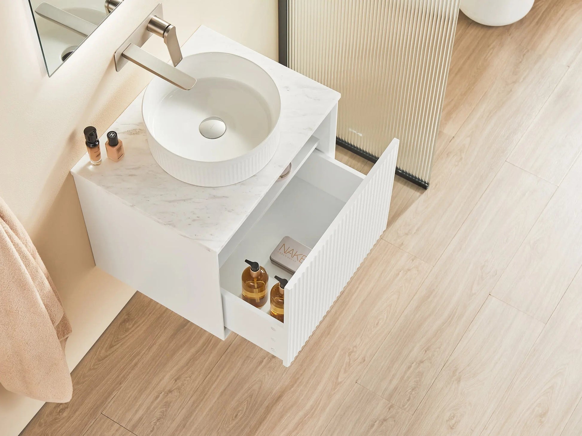 Kirribilli Wall Hung PVC Cabinet 600mm (Matte White) - Clearance Poseidon