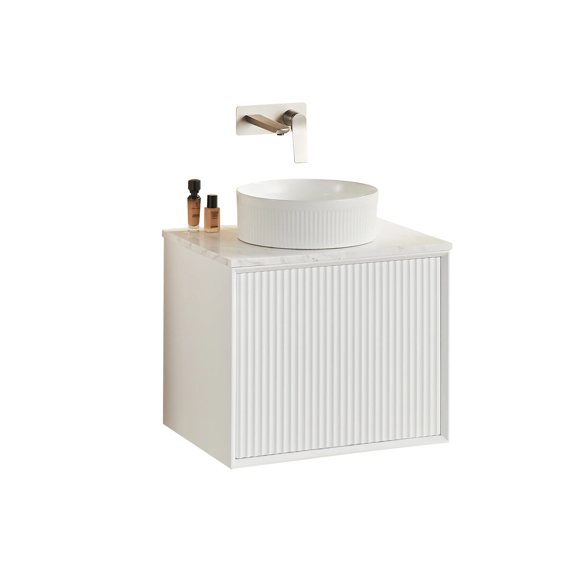 Kirribilli Wall Hung PVC Cabinet 600mm (Matte White) - Clearance Poseidon