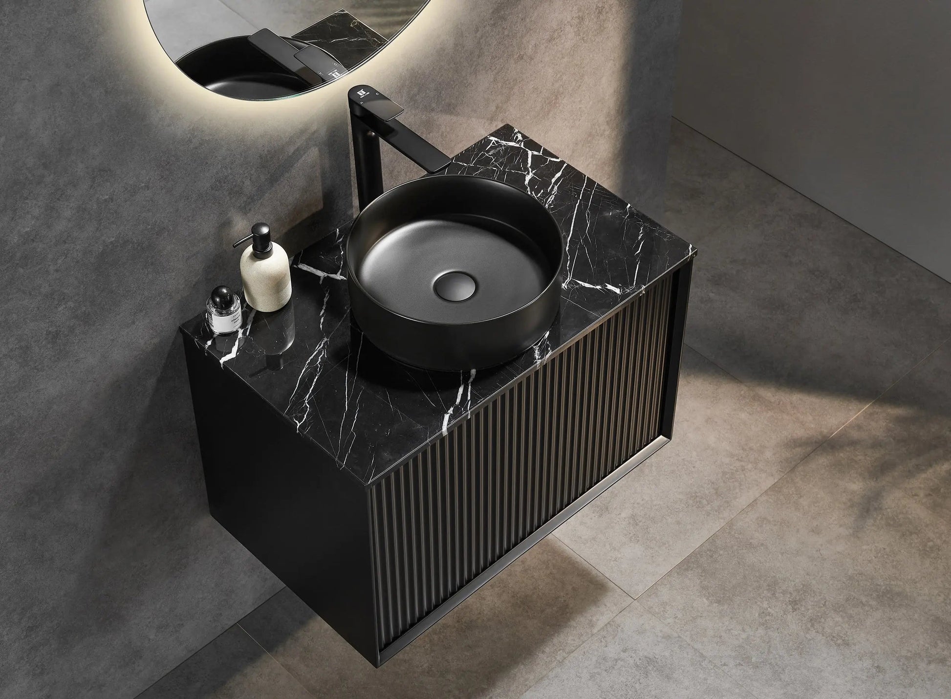 Kirribilli Wall Hung PVC Cabinet 750mm (Matte Black) - Clearance Poseidon